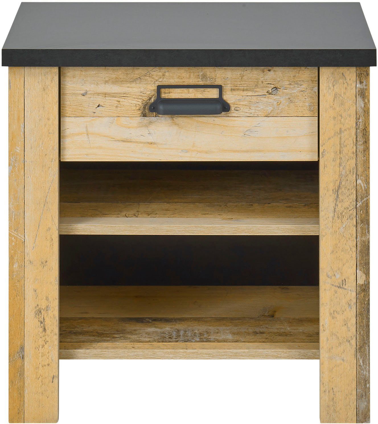 Home affaire Nachtkastje Sherwood met metalen apotheker hangreep, soft-close lade, breedte 60 cm
