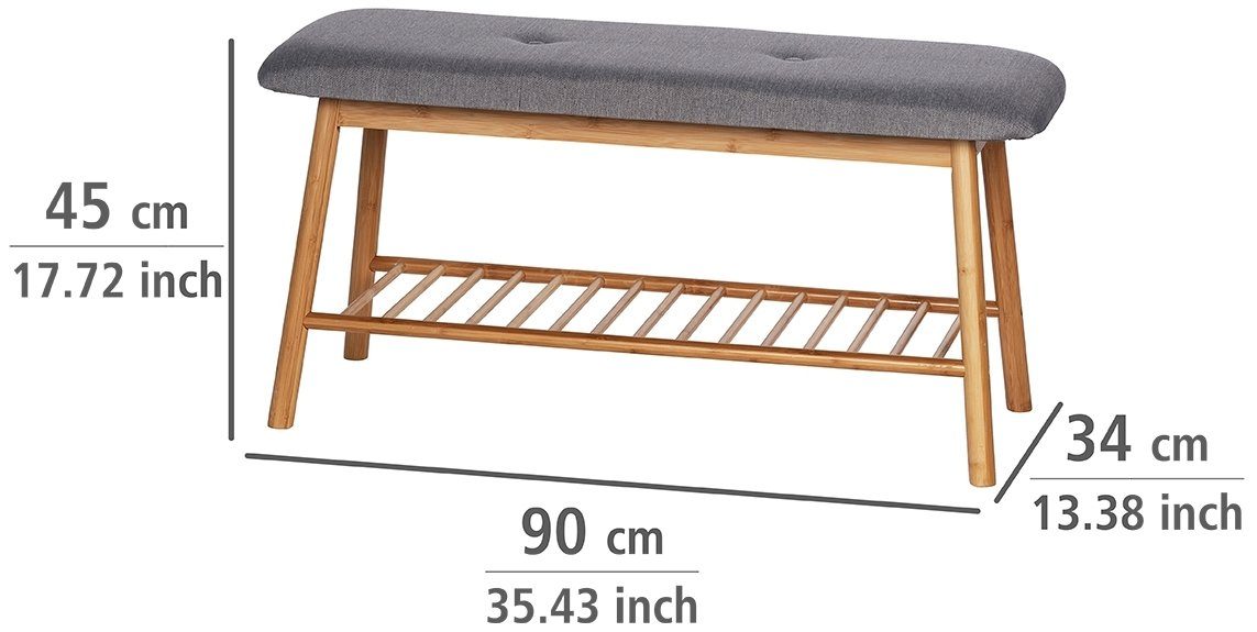 WENKO Schoenenbank Bahari BxDxH: 90x34x45 cm, gemaakt van bamboe