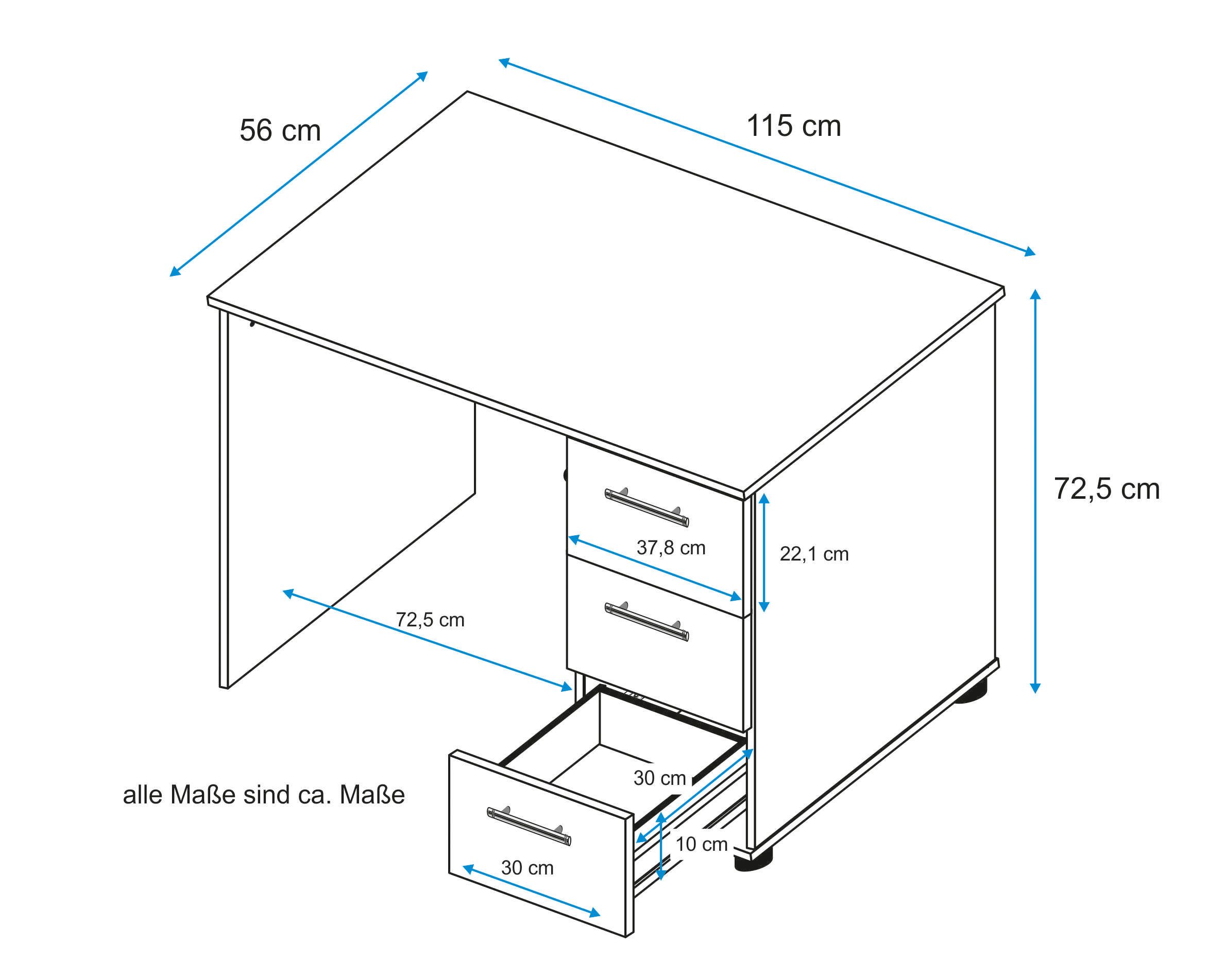 VOGL Möbelfabrik Bureau Tobi, optioneel met toetsenborduitrekking,
