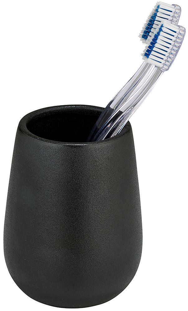 WENKO Set badkameraccessoires Model Nerno Zeepdispenser en tandenborstelbeker van hoogwaardige keramiek (2-delig)
