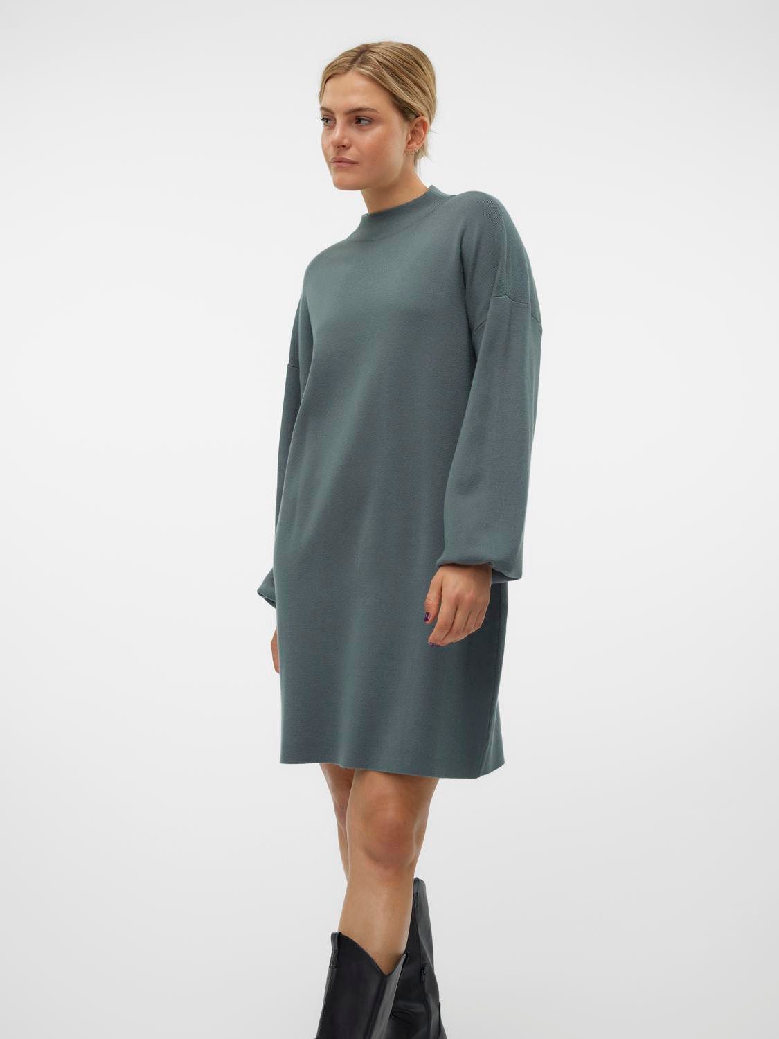 Vero Moda Gebreide jurk VMNANCY LS FUNNELNECK DRESS GA NOOS