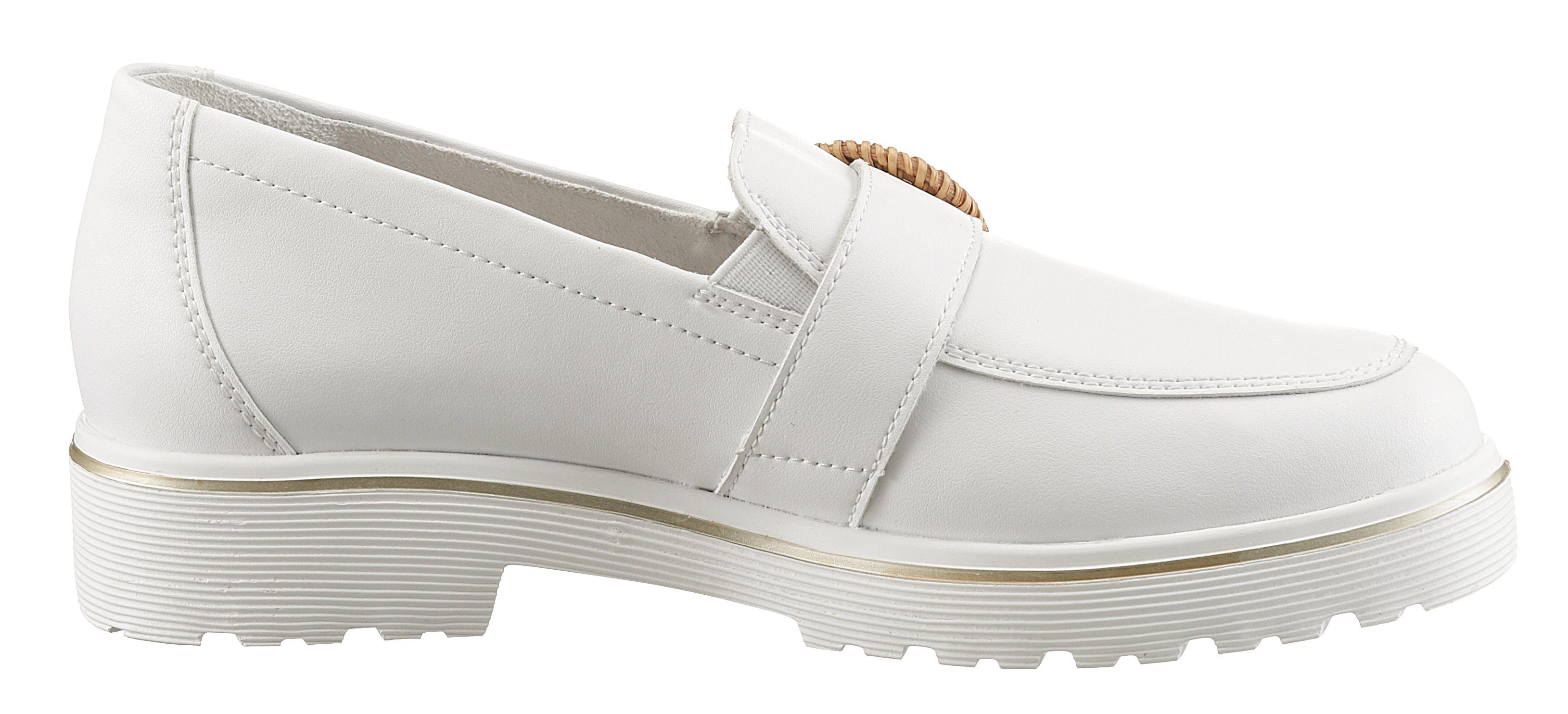Remonte Loafers Chunky slipper, plateau slipper met moderne vlecht-siergesp