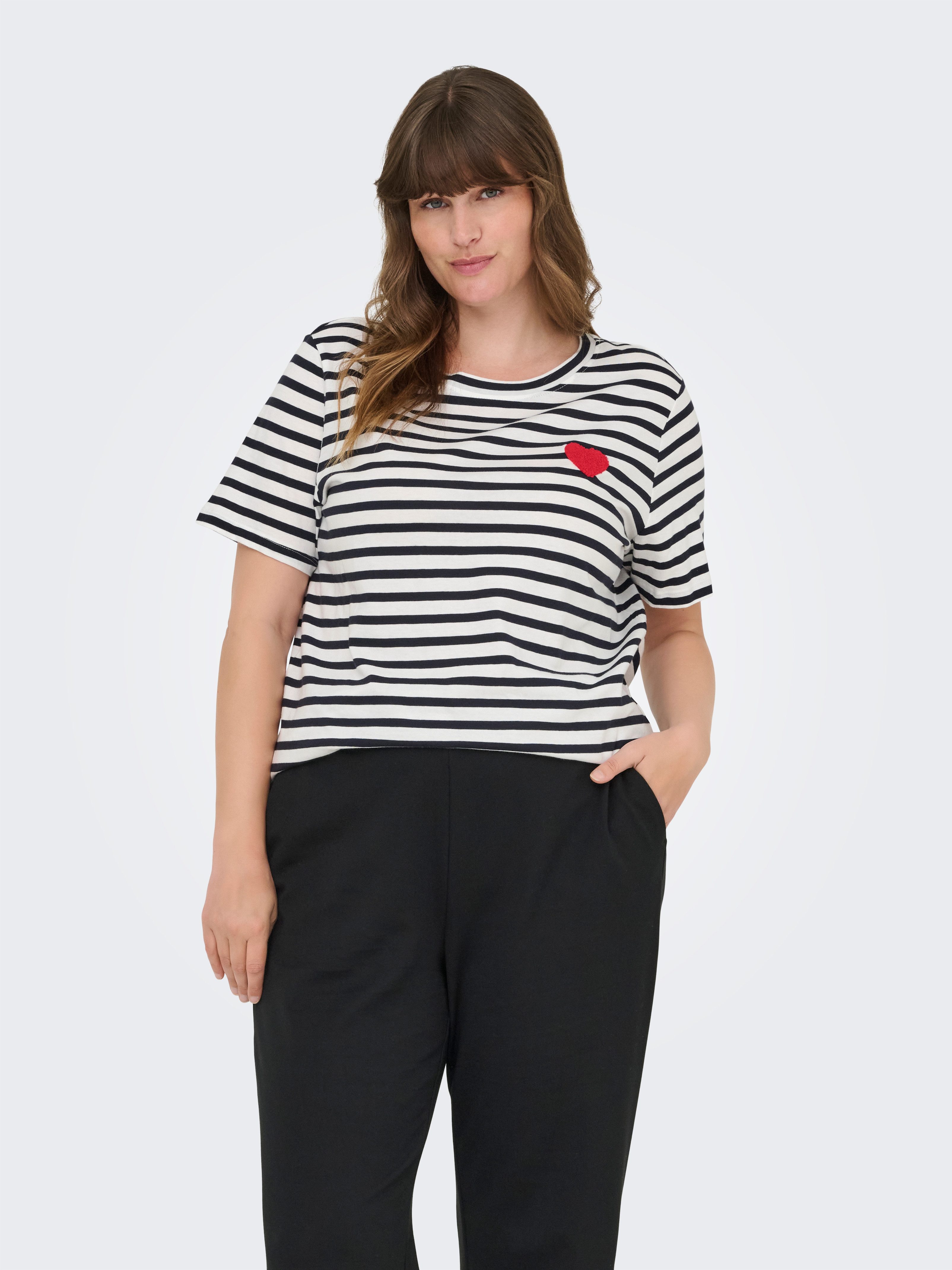 ONLY CARMAKOMA T-shirt CARKIKO LIFE S/S O-NECK TERRY TOP JRS
