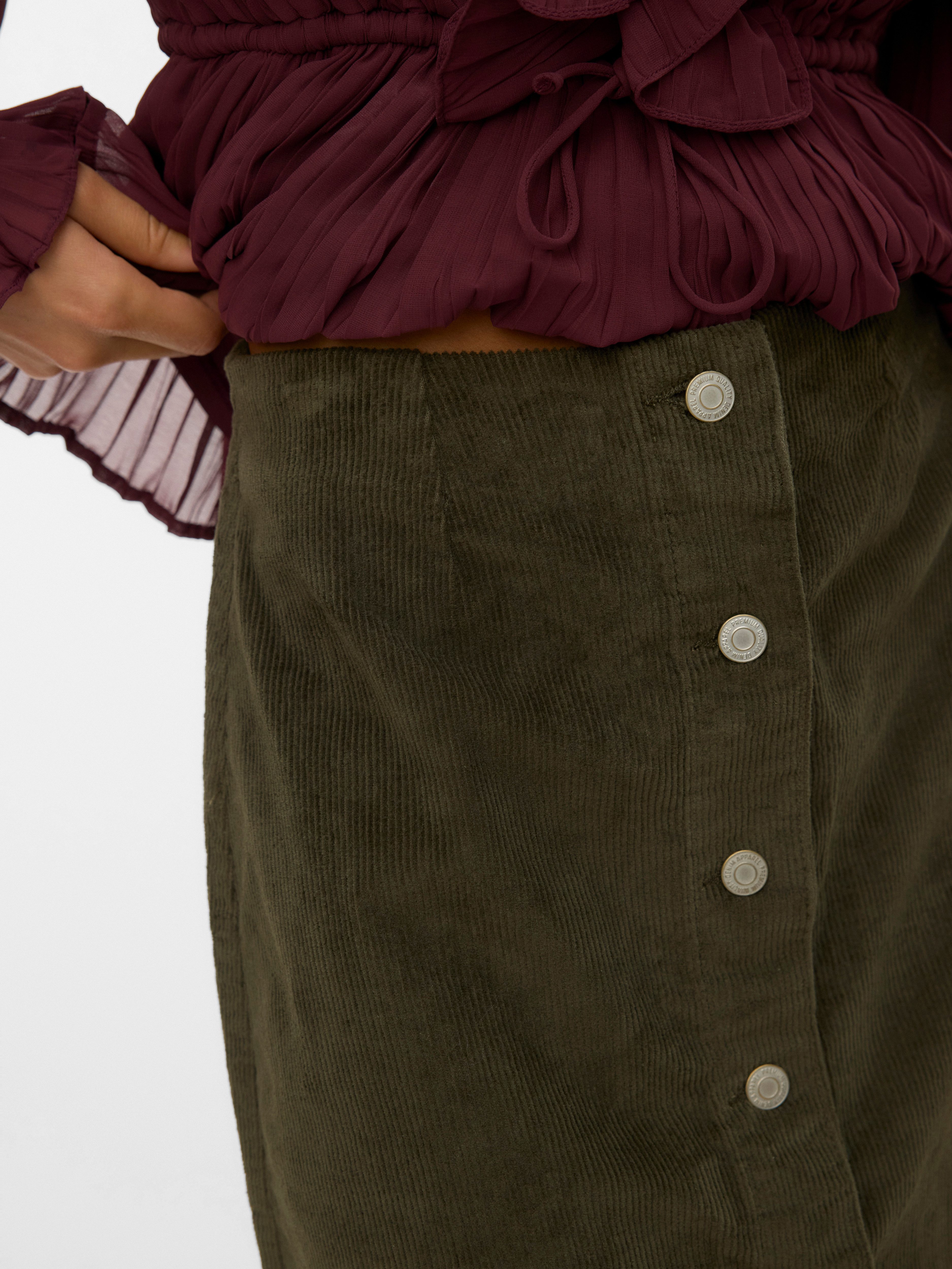 Vero Moda Cordrok VMETTA HR SHORT CORD SKATER SKIRT NOOS