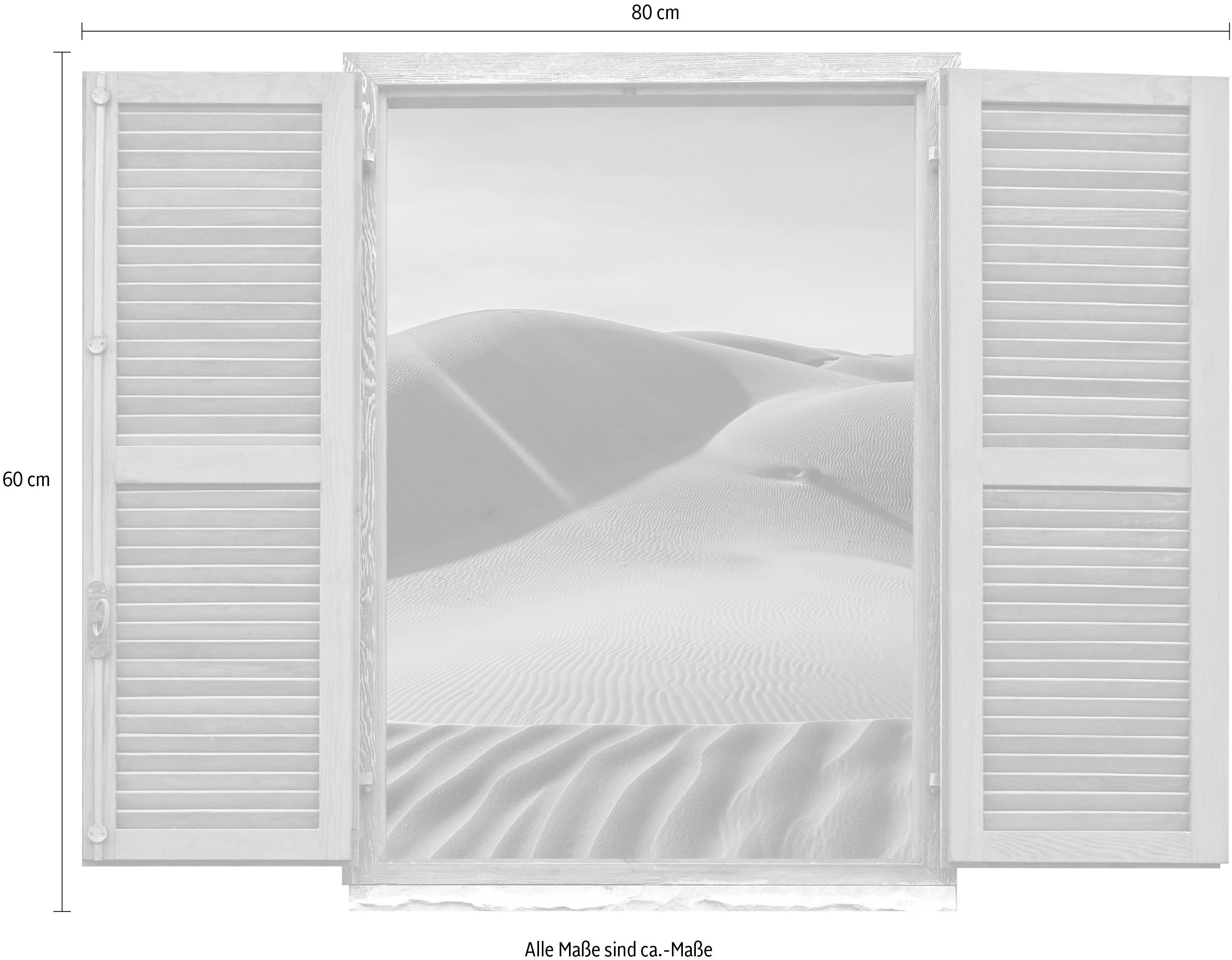 queence Wandfolie Woestijn Muursticker, muurdecoratie, zelfklevend, 3D, raam (1 stuk)