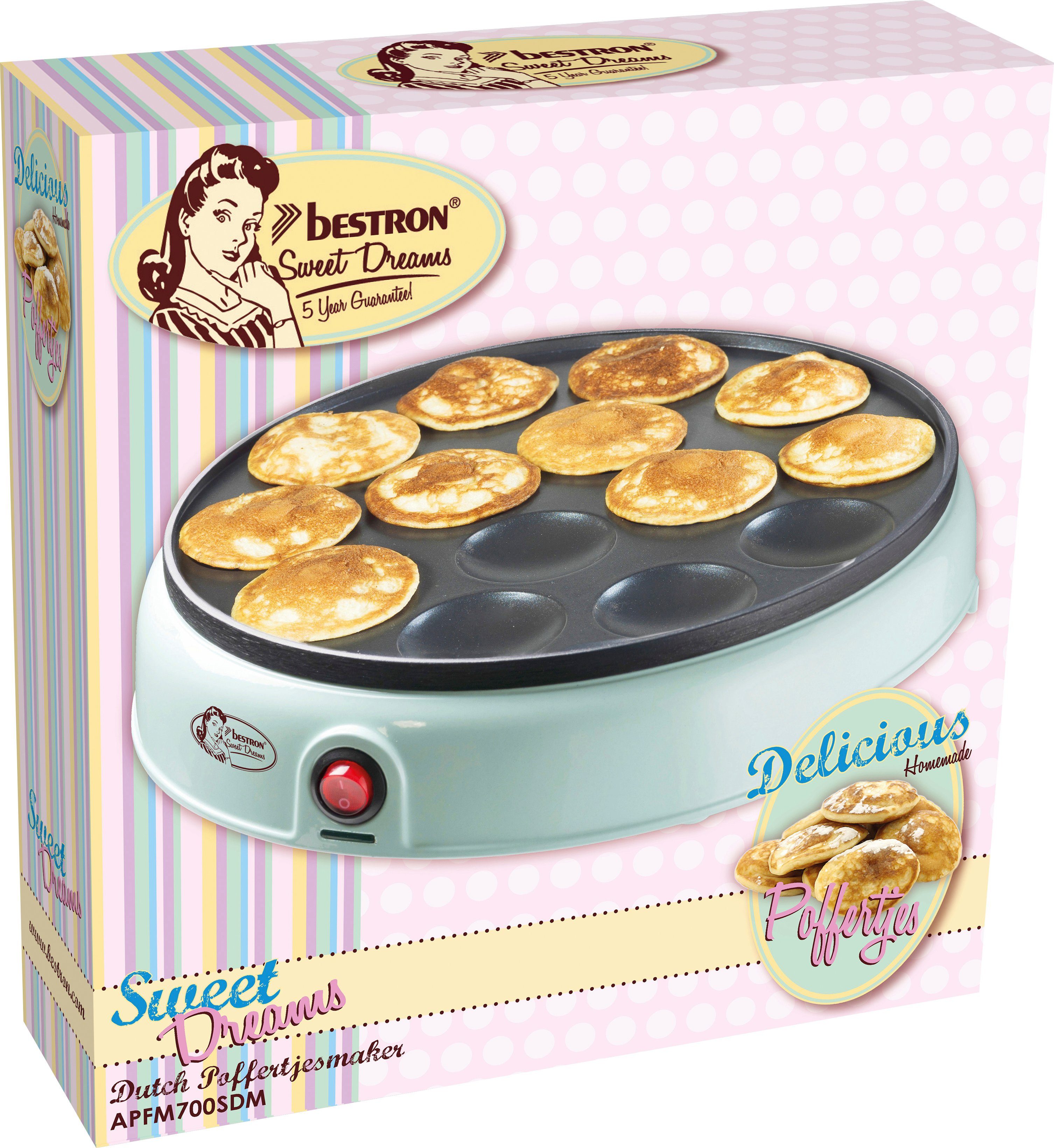 bestron Poffertjes-maker APFM700SDM Retrodesign, met antiaanbaklaag