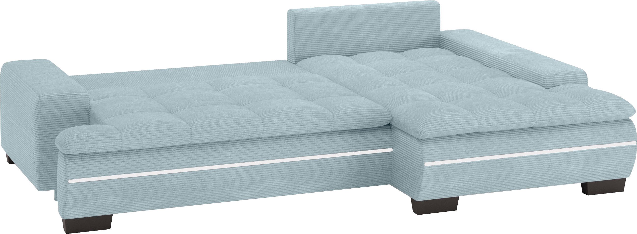 Mr. Couch Hoekbank Haiti II, L-vorm RGB-LED verlichting, optioneel met koudschuim, bed, bedlade