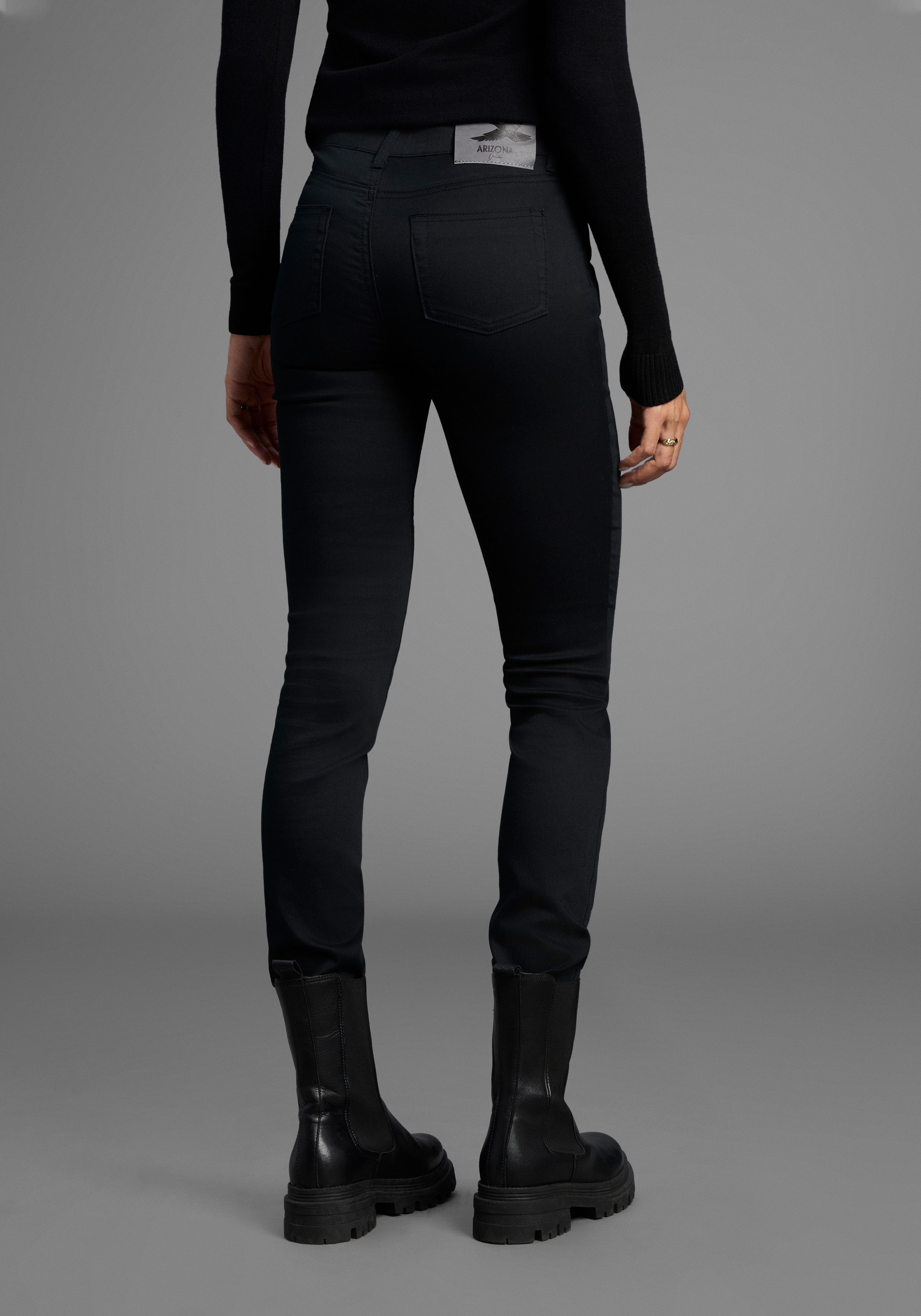 Arizona Slim fit jeans Shaping strakke pasvorm, skinny jeans, used-look-wassing, hoge taille