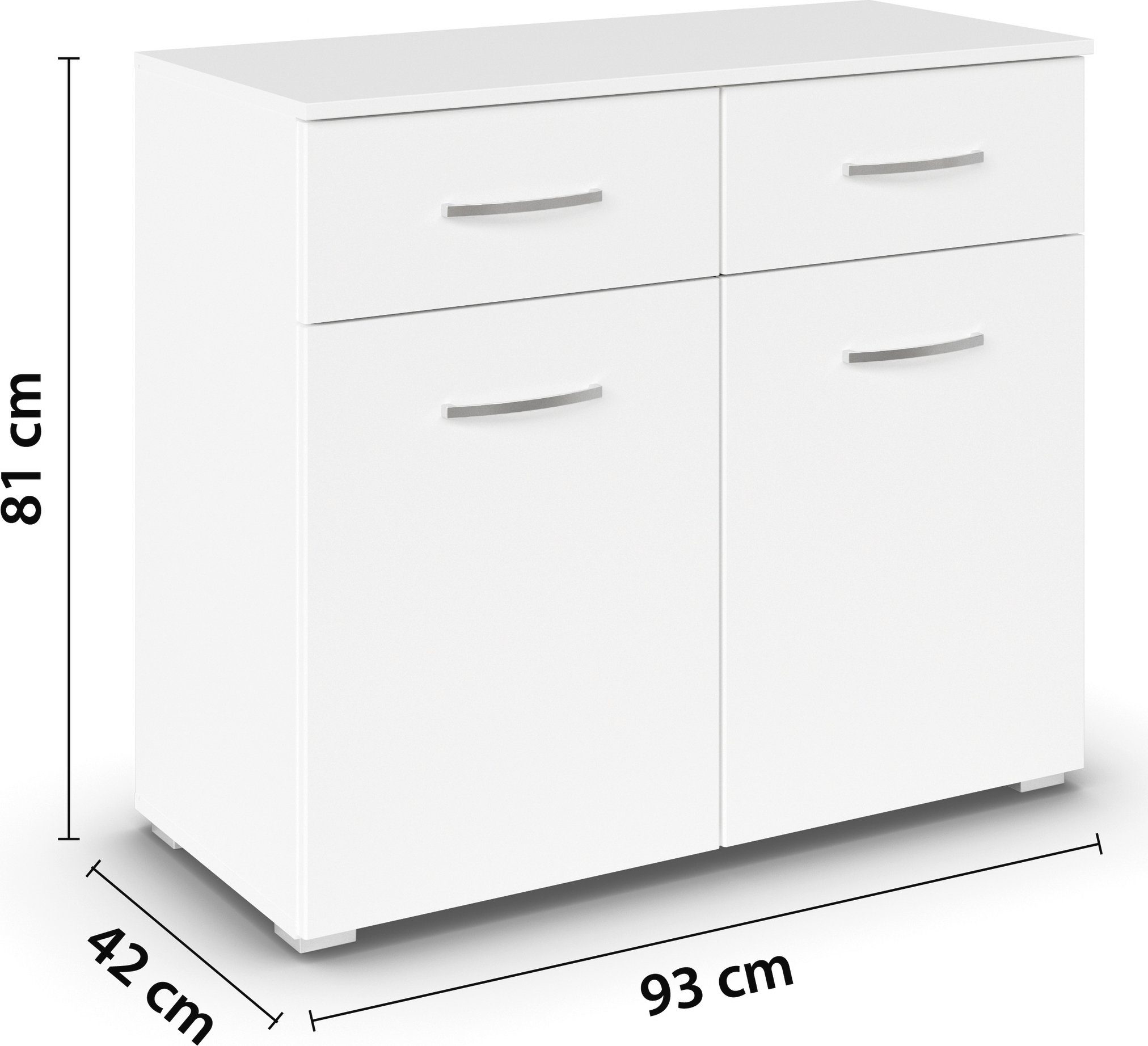 rauch Kast met laden en deuren Pure by Aditio in minimalistisch design, 2 laden met soft-closefunctie