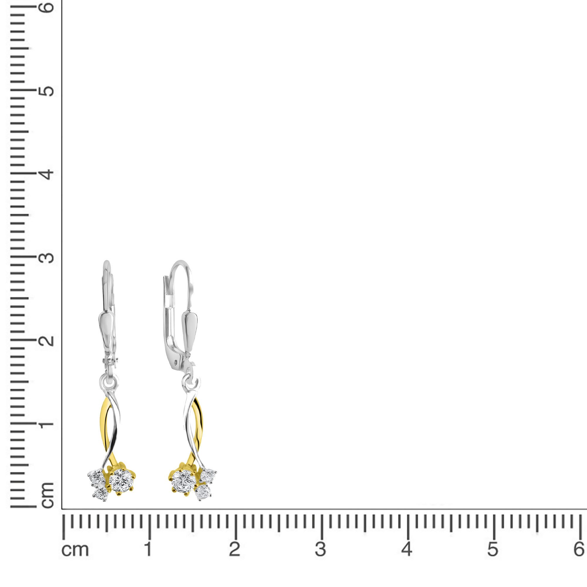 Firetti Paar oorhangers Sieraad cadeau zilverkleur 925 oorbellen bicolor