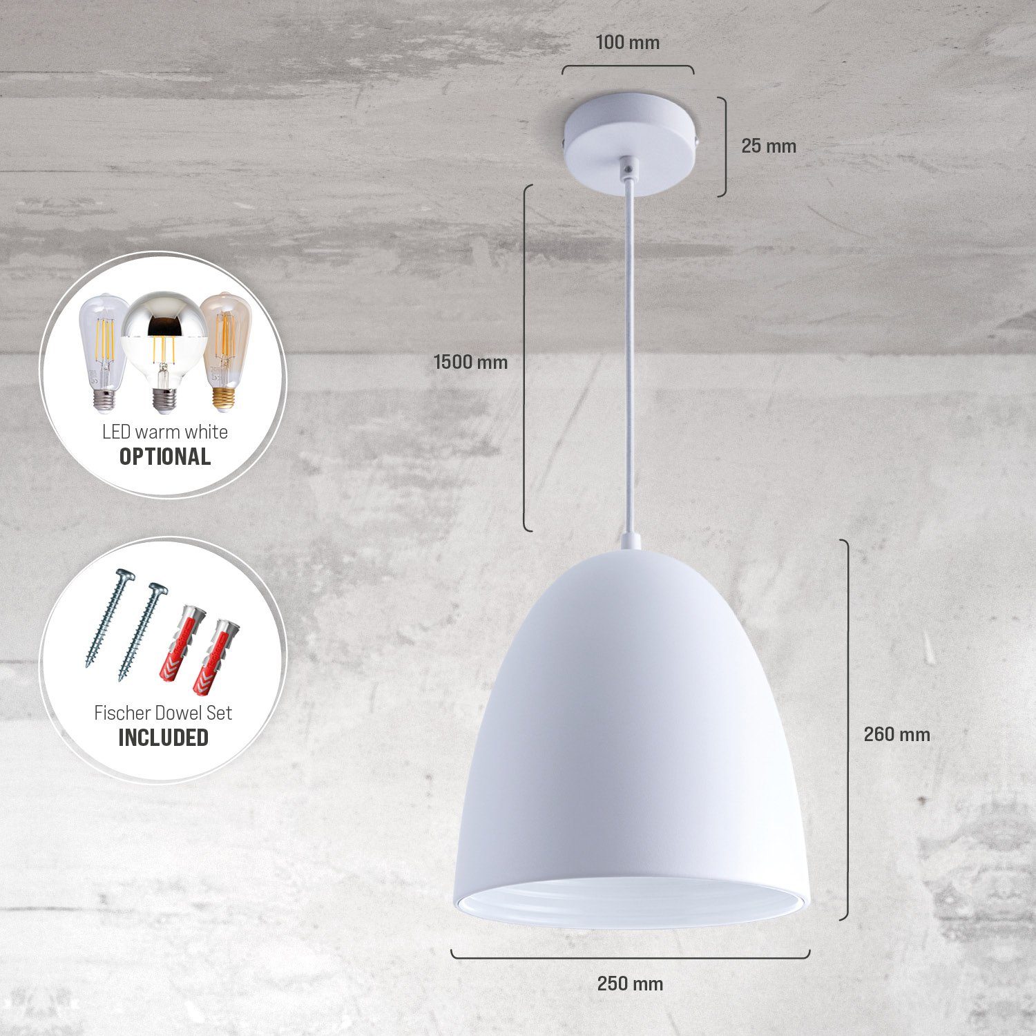 Paco Home Hanglamp JACK Keukenlamp hanglamp eetkamer Eettafellamp binnenin in goudkleur wit