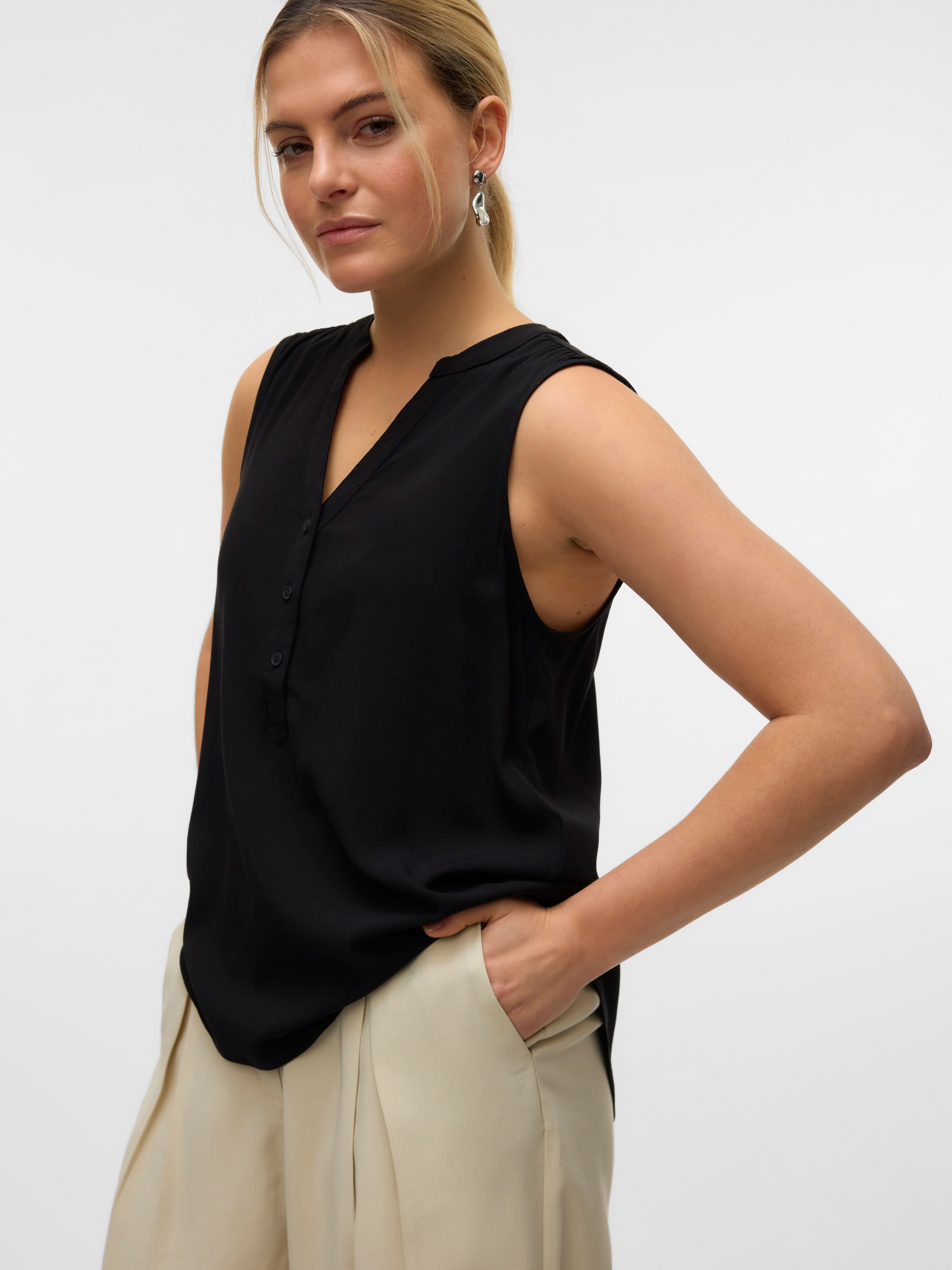 Vero Moda Top VMBELLA SL V-NECK TOP WVN GA NOOS