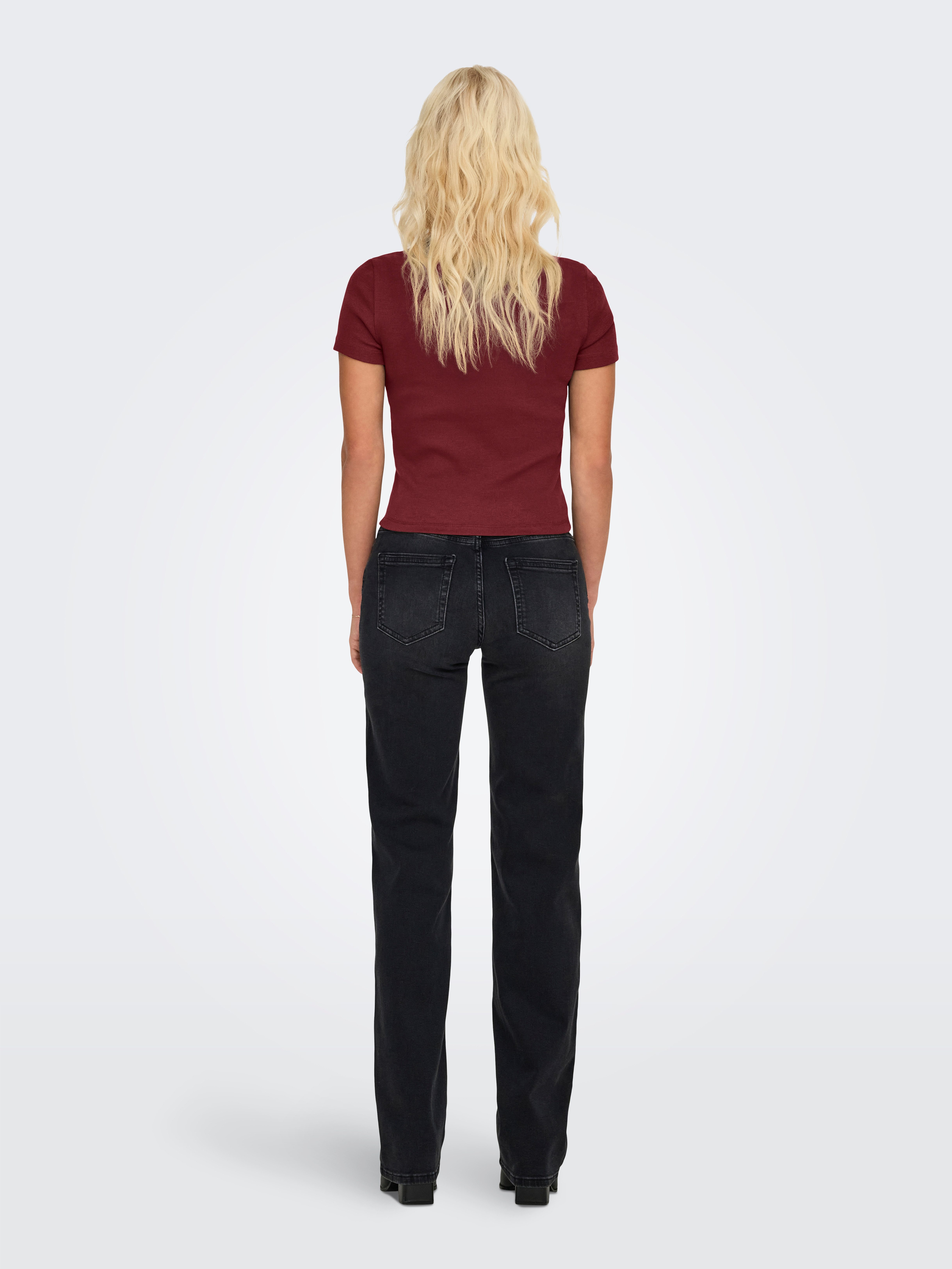 Only Shirt met korte mouwen ONLVAL – Basic-shirt met stretchcomfort voor elke dag