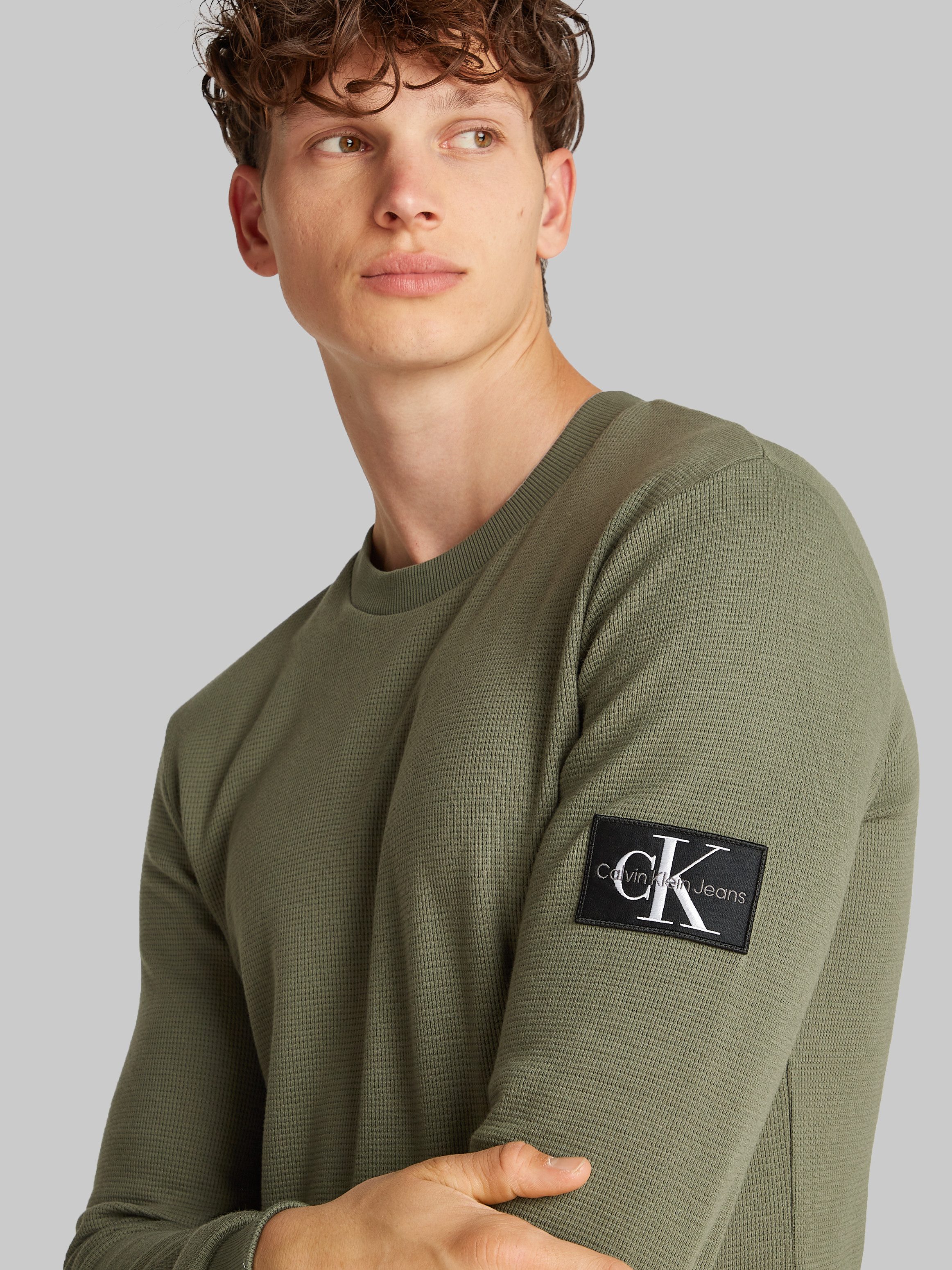 Calvin Klein Shirt met lange mouwen BADGE WAFFLE LS TEE
