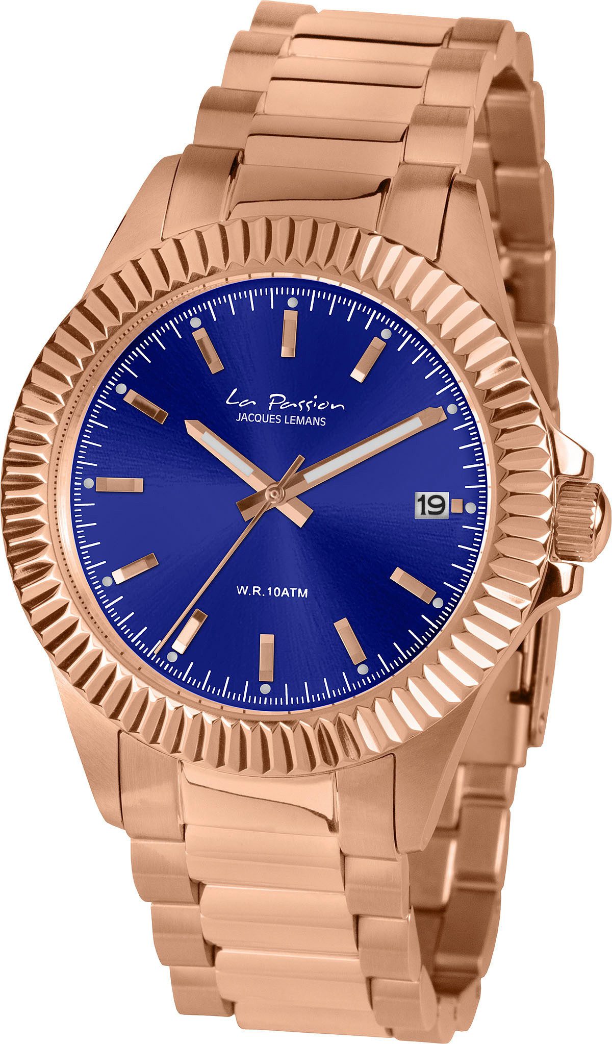 Jacques Lemans Kwartshorloge La Passion Polshorloge, dameshorloge, leren band, analoog, datum, lichtindex