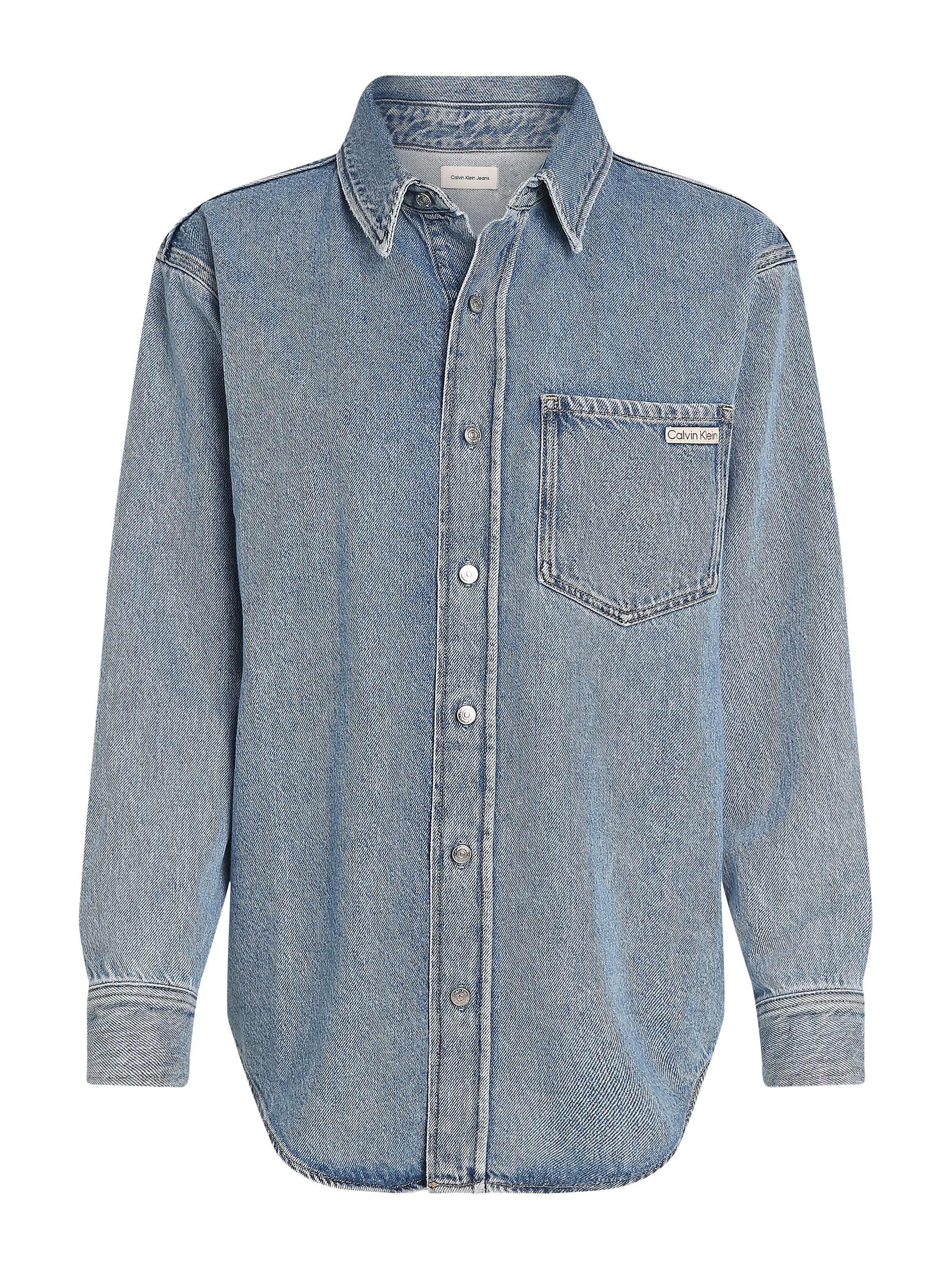 Calvin Klein Jeans blouse DAD DENIM SHIRT in lichtblauwe wassing