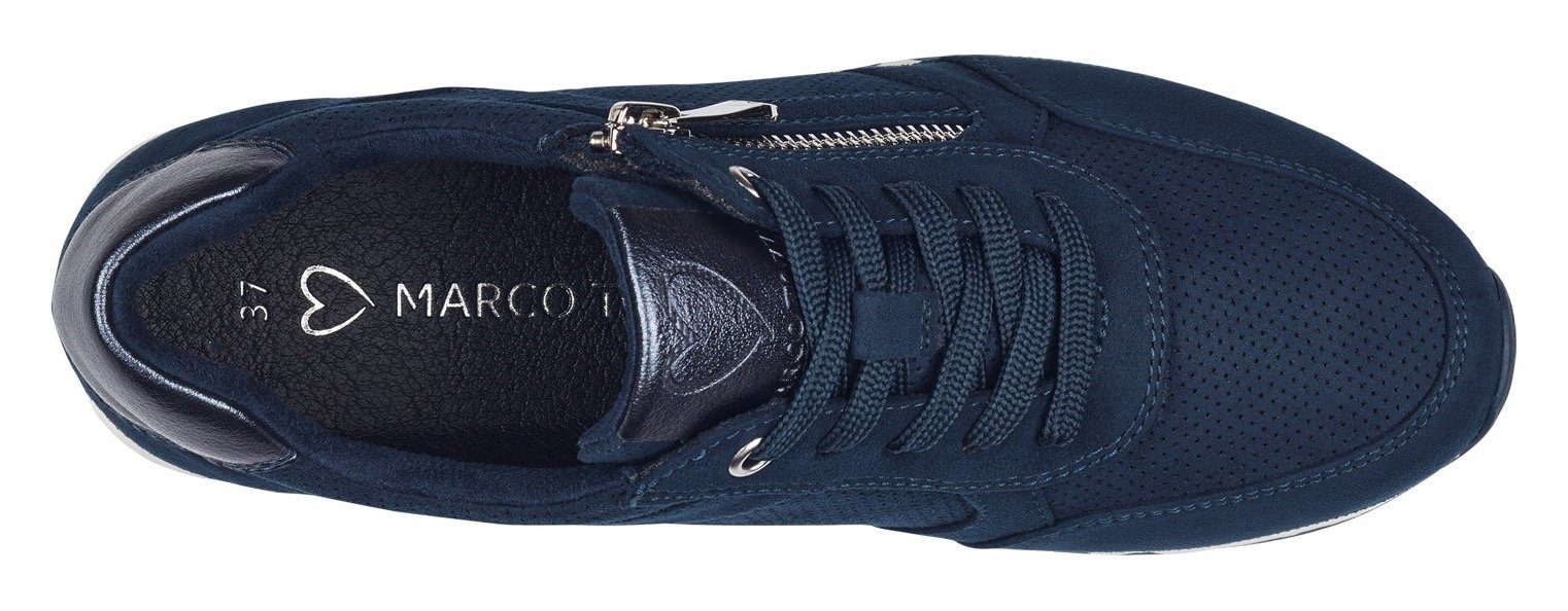 Marco Tozzi Sneakers met sleehak vrijetijdsschoen, lage schoen, veterschoen in vegan uitvoering
