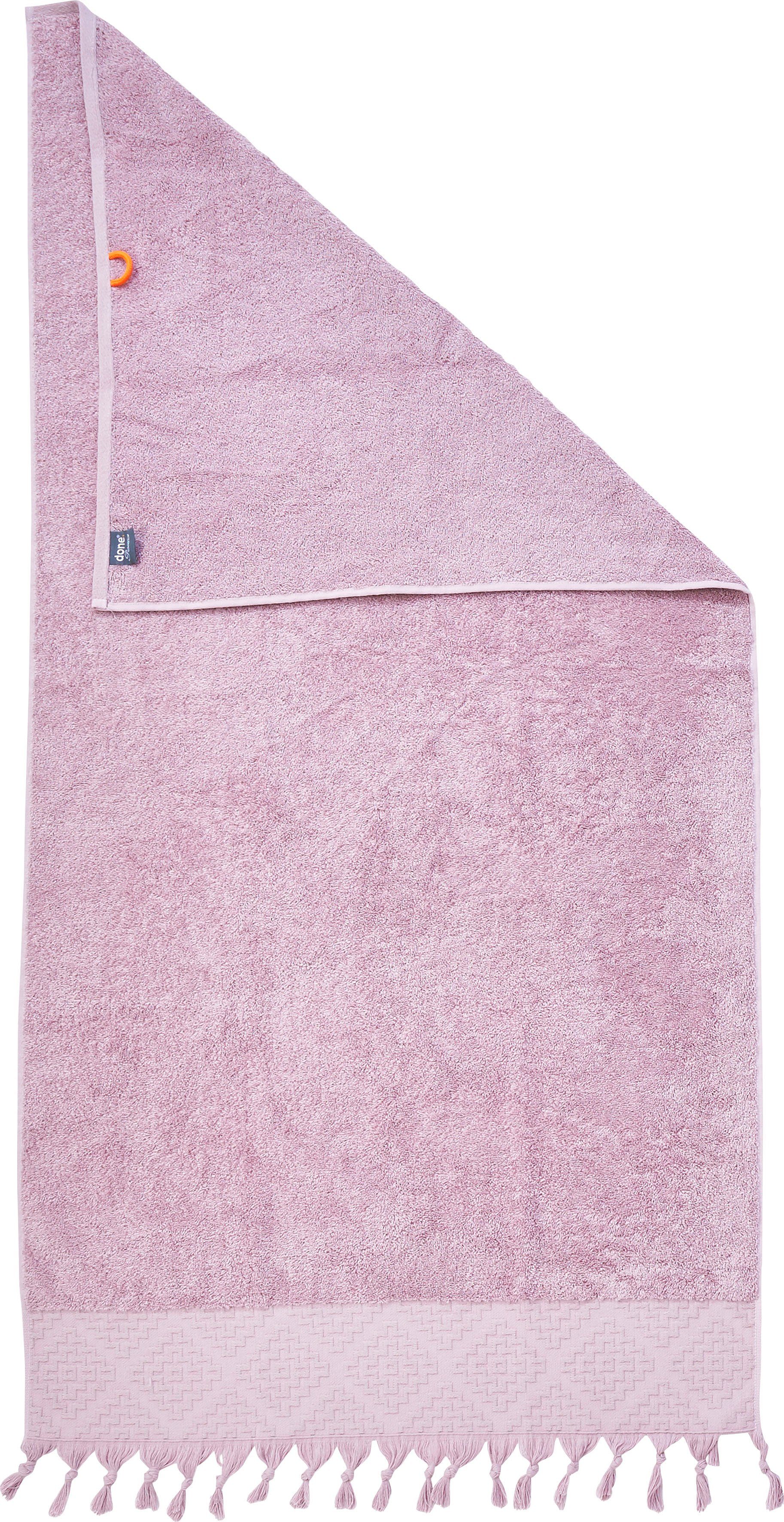 done.® Douchelaken Provence BOHÉME Unikleurig, boho-stijl, met opvallende rand & franje (1 stuk)