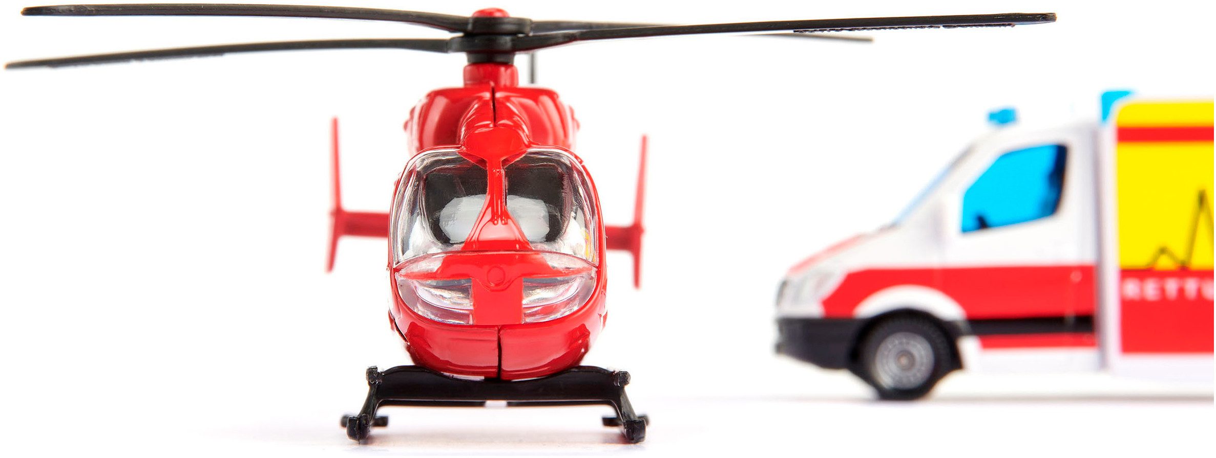Siku Speelgoed-ambulance SIKU Super, Mercedes-Benz ambulance en helikopter (1748)