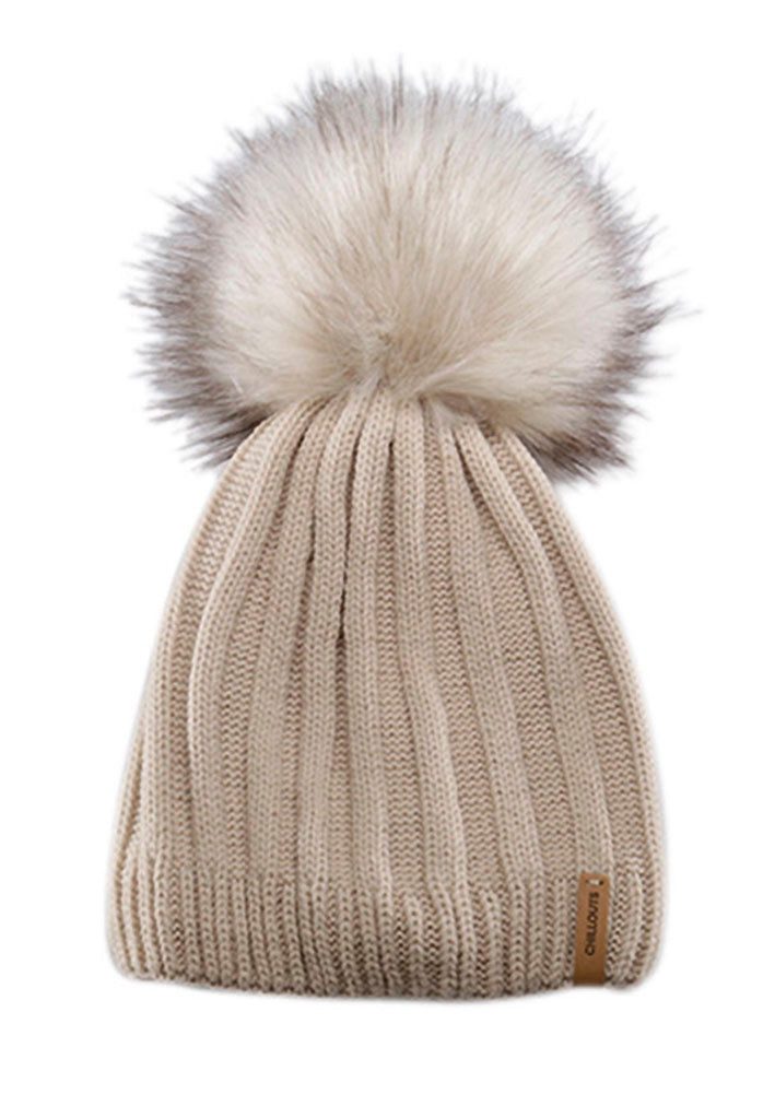 Chillouts Pomponmuts Lorena Hat met afneembare faux-fur pompon