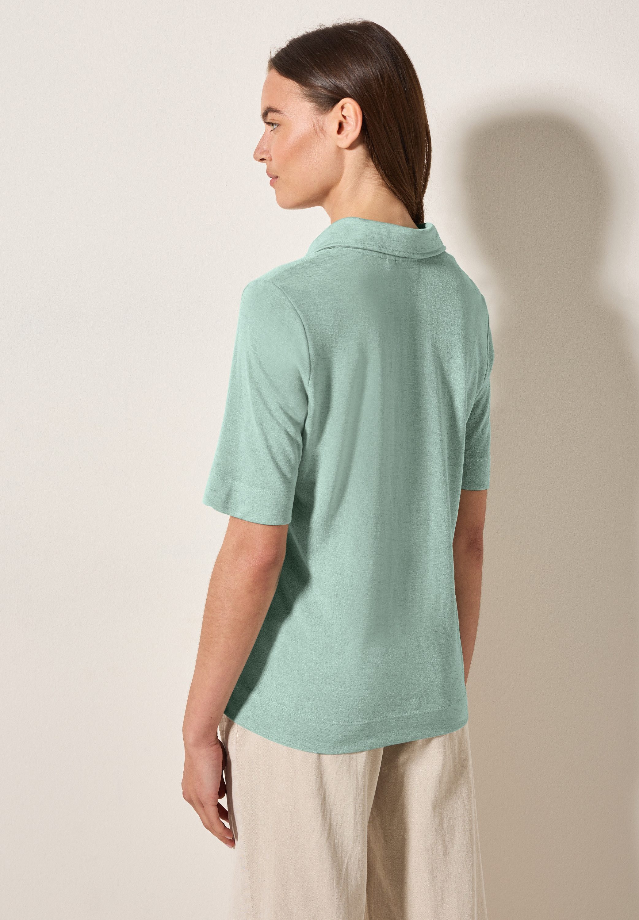 Cecil Poloshirt in linnen-look