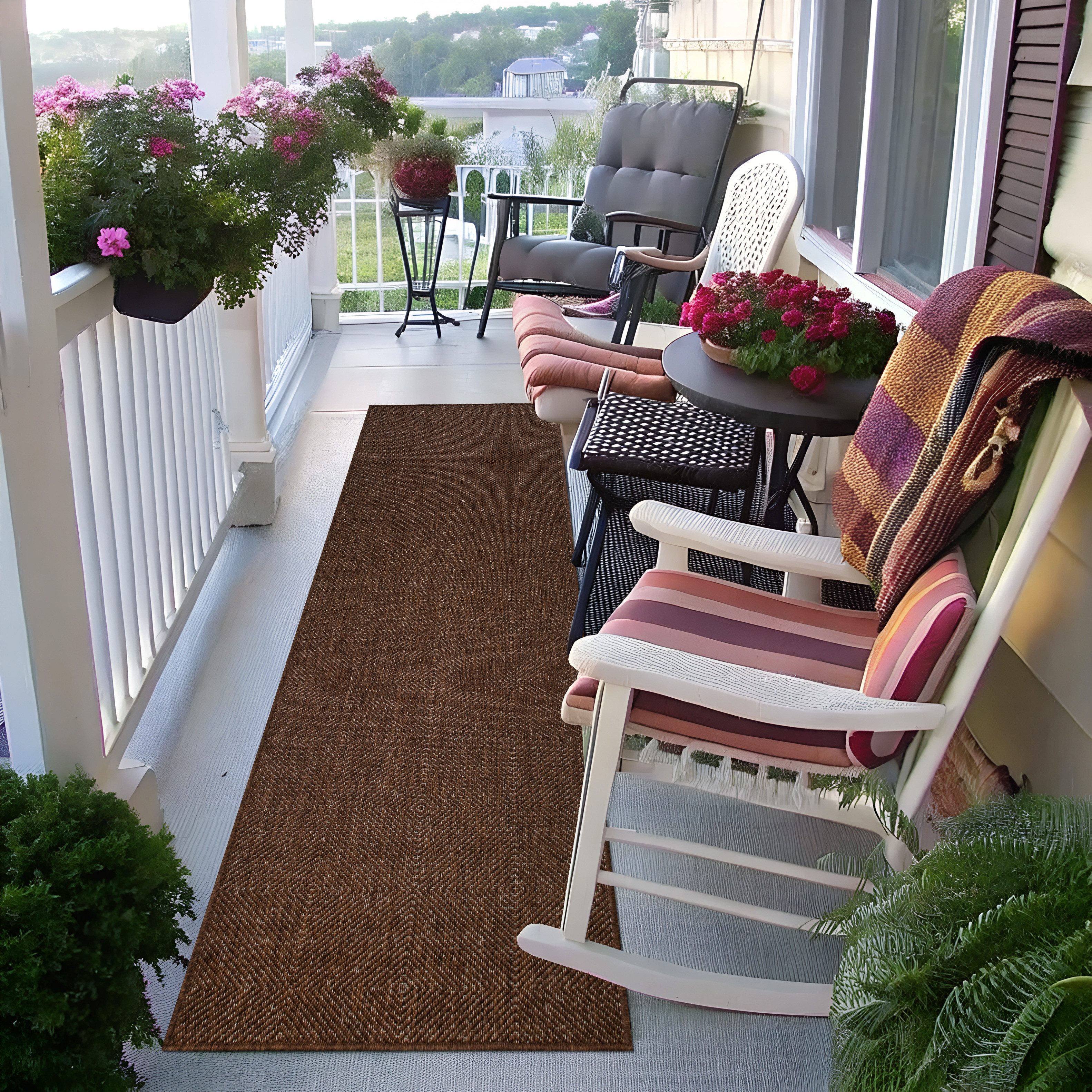 my home Vloerkleed Anna is ook als loper verkrijgbaar Geschikt voor binnen en buiten, sisal-look, weerbestendig & uv-bestendig