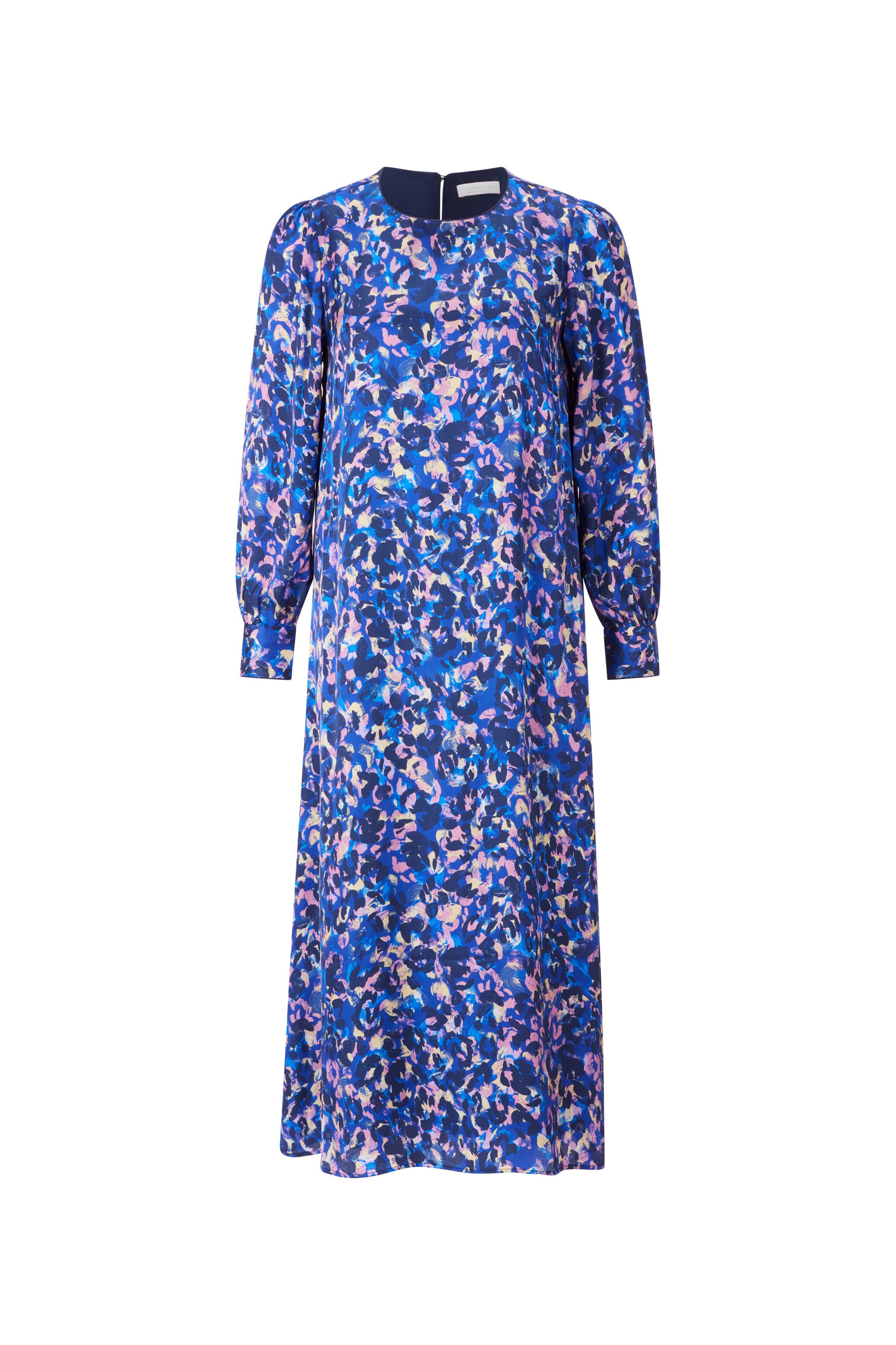 Rich & Royal Midi-jurk met artistieke kleur-leo-print