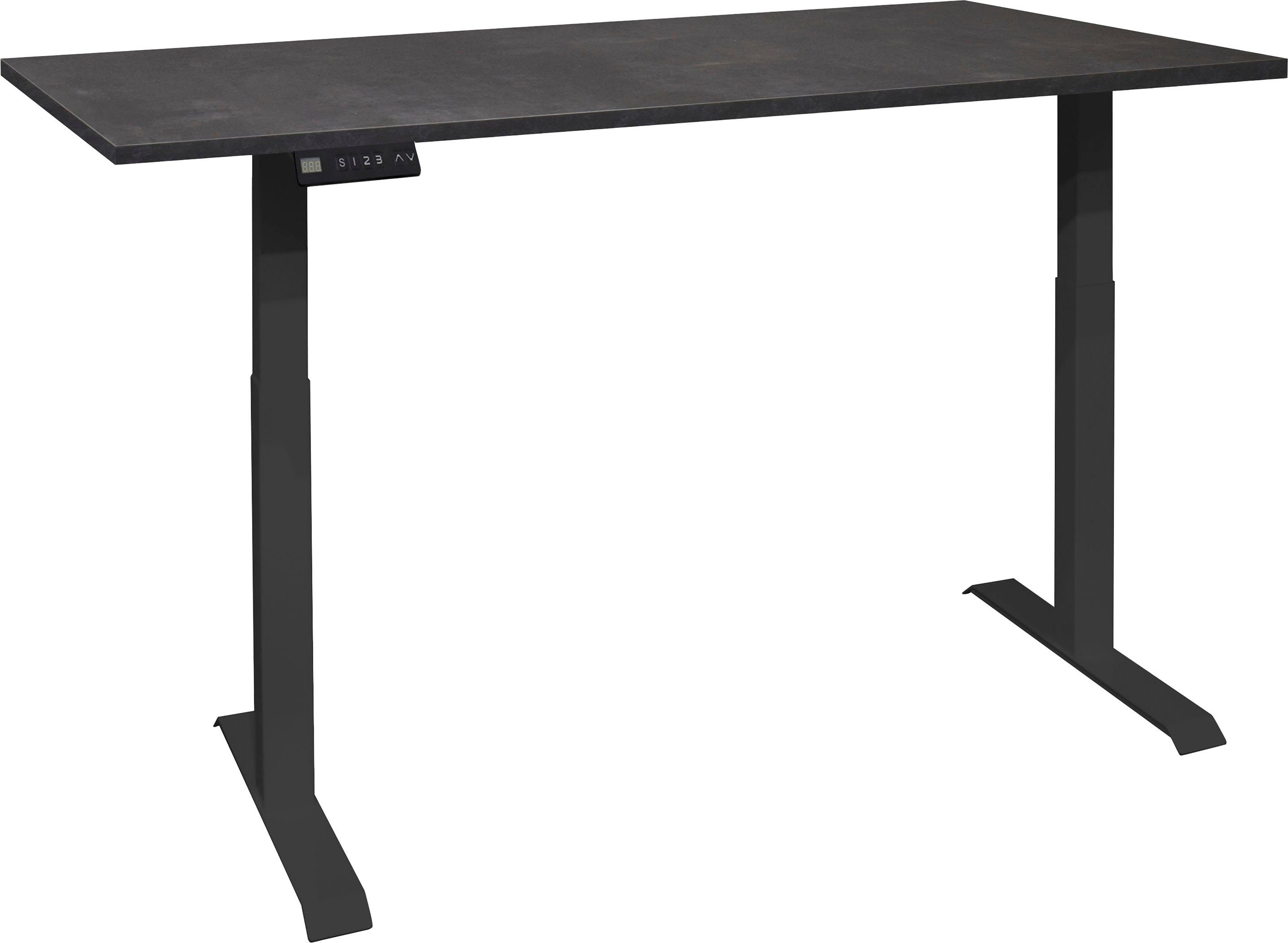 Mäusbacher Bureau Big System Office Breedte 120 cm, elektrisch in hoogte verstelbaar bureaus zwart