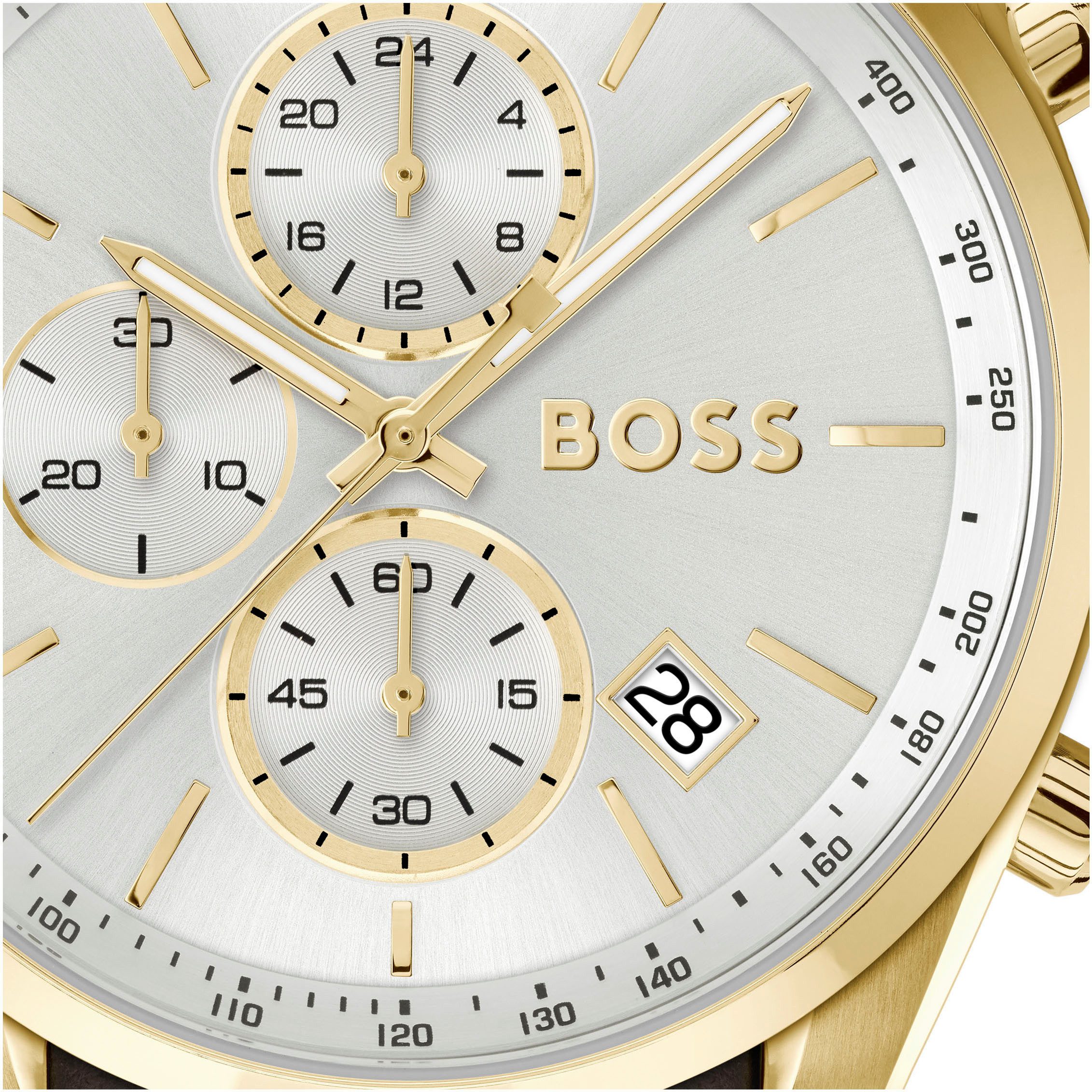Boss Chronograaf GRAND PRIX 44 Quartzhorloge, horloge, herrenuur, roestvrijstalen band, analoog, dag