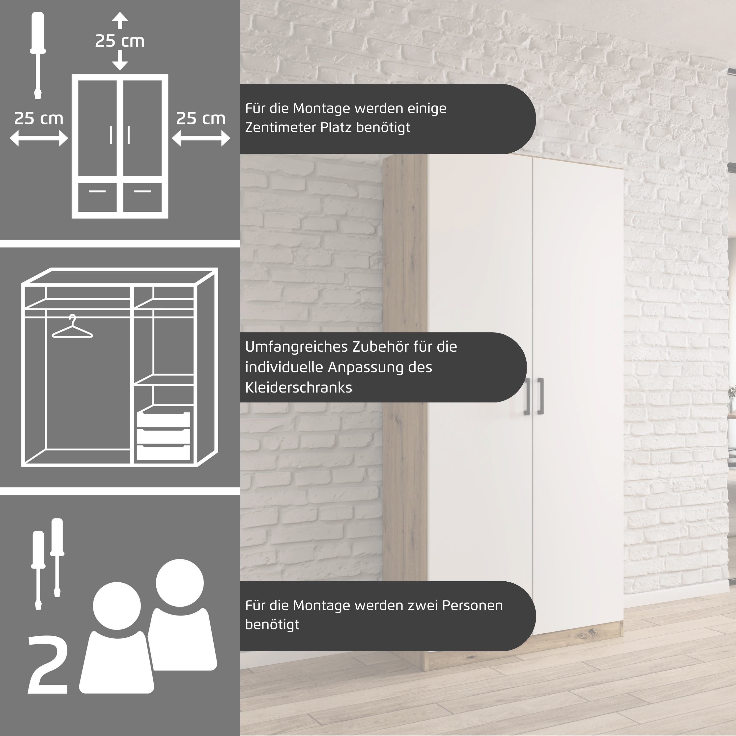 rauch Multifunctionele kast Garderobe Kledingkast Kast Schoenenkast Schoonmaakkast MINOSA In 4 breedtes met veel inlegplanken voor veel opbergruimte MADE IN GERMANY