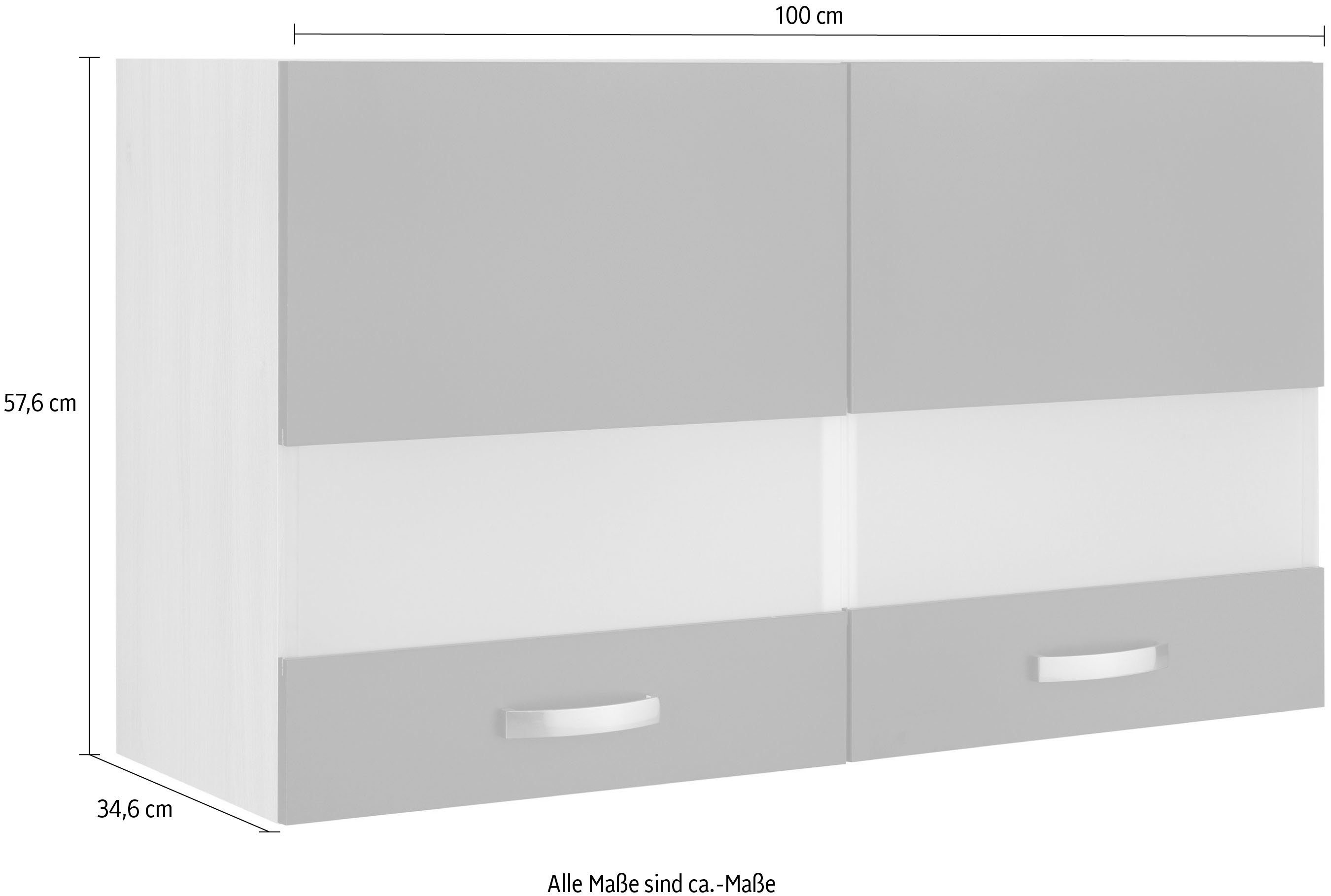 OPTIFIT Hangend kastje met glasdeur Faro , met metalen handgrepen, breedte 100 cm