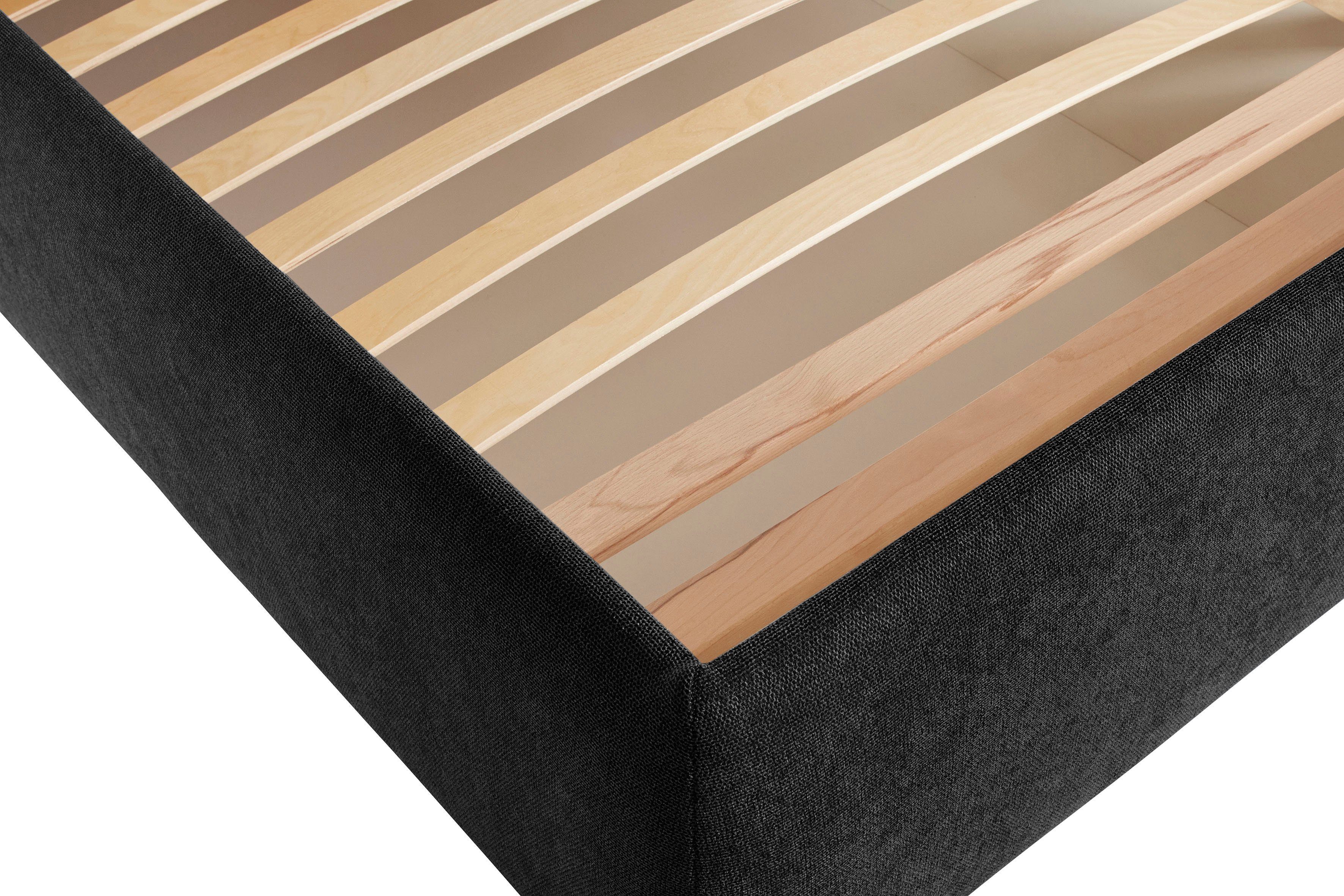andas Gestoffeerd bed Jenson als bedframe of met 3 matrassoorten en hardheden
