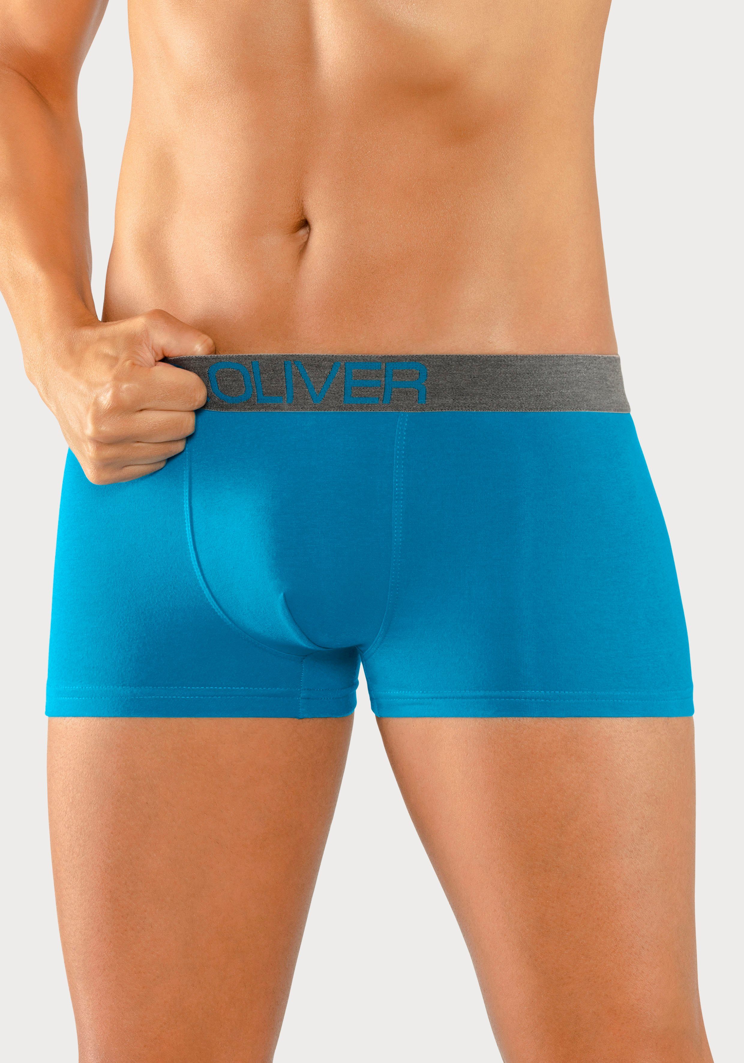 s.Oliver RED LABEL Beachwear Hipster strak zittende boxershorts voor heren van katoenmix (set, 4 stuks)