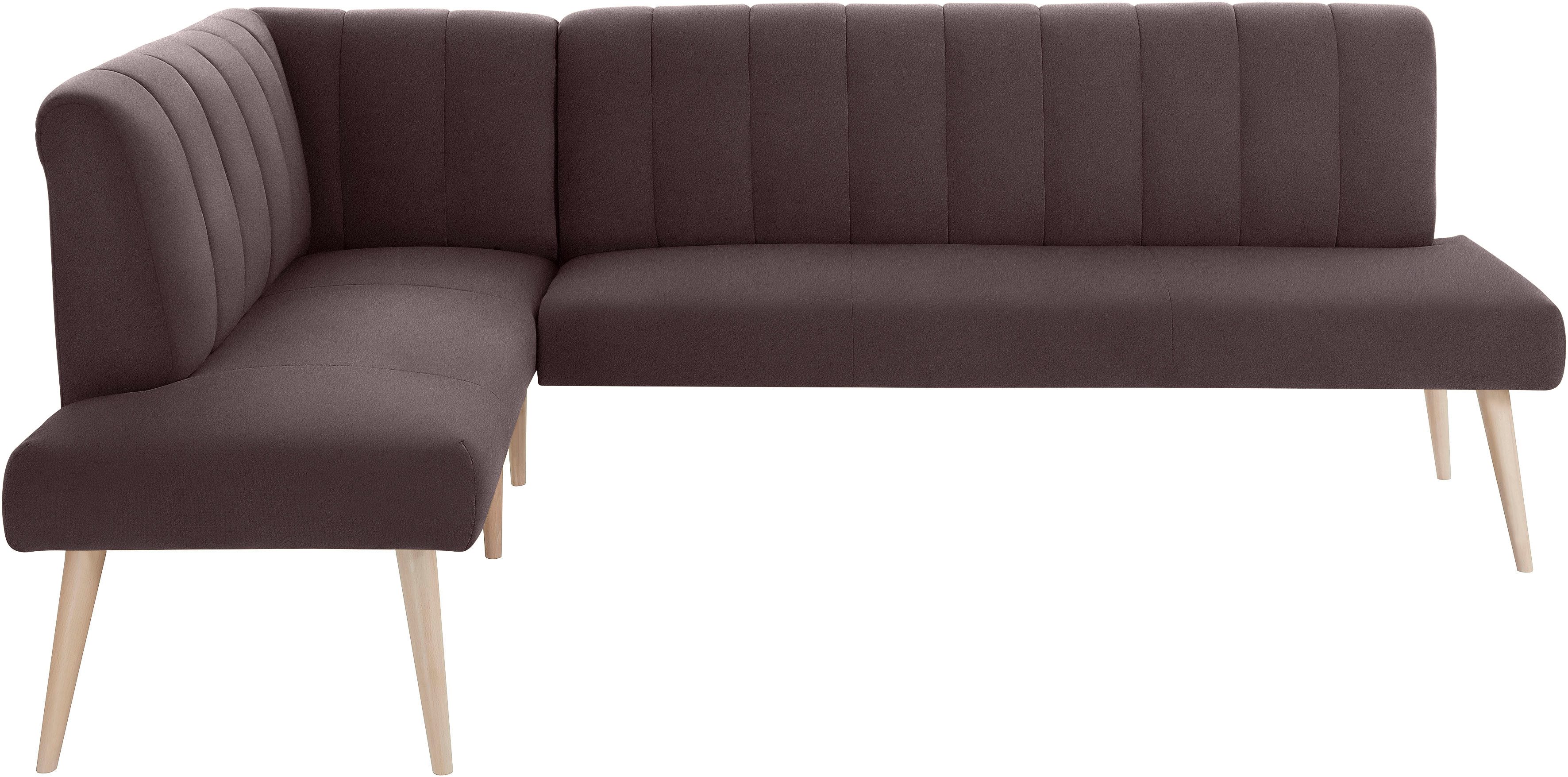 exxpo - sofa fashion Hoekbank Costa, moderne rugstikking, comfortabel en elegant, hoge houten voet