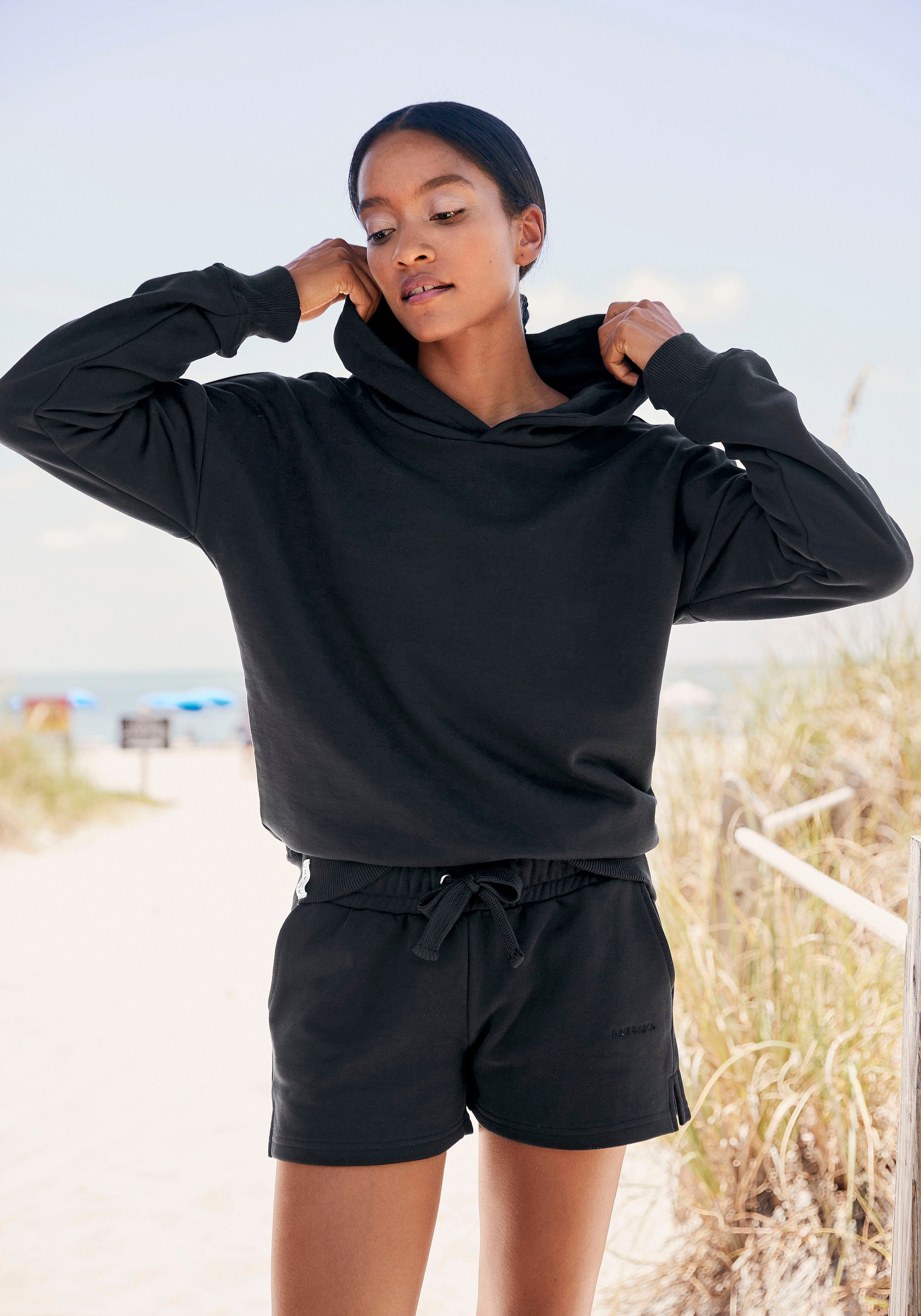 Lascana Hoodie van biologische katoen, loungewear