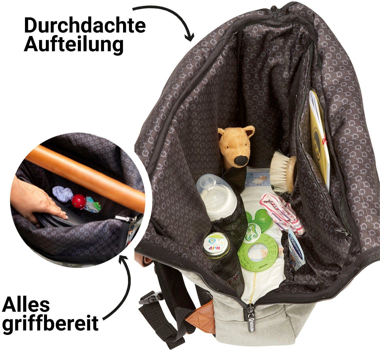 Gesslein Luierrugzak N°6, zand Made in Germany