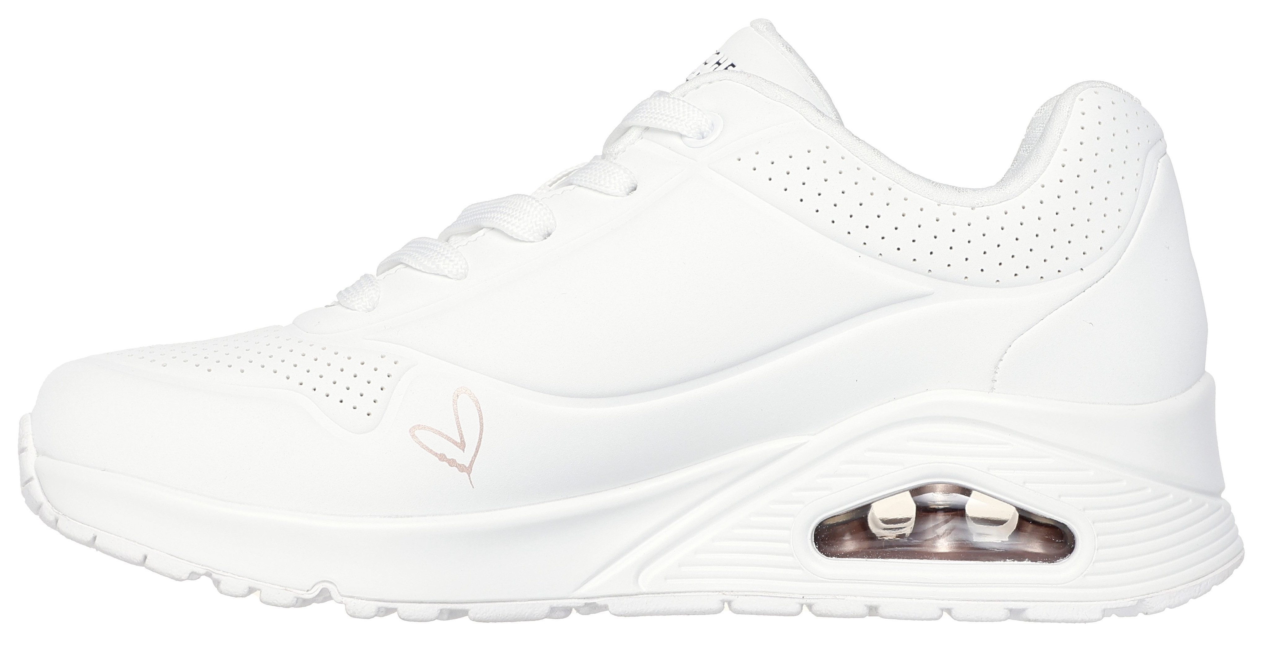Skechers Sneakers UNO-GOLDEN HEART Vrijetijdsschoen, veterschoen met goudkleurige mylar borduursels