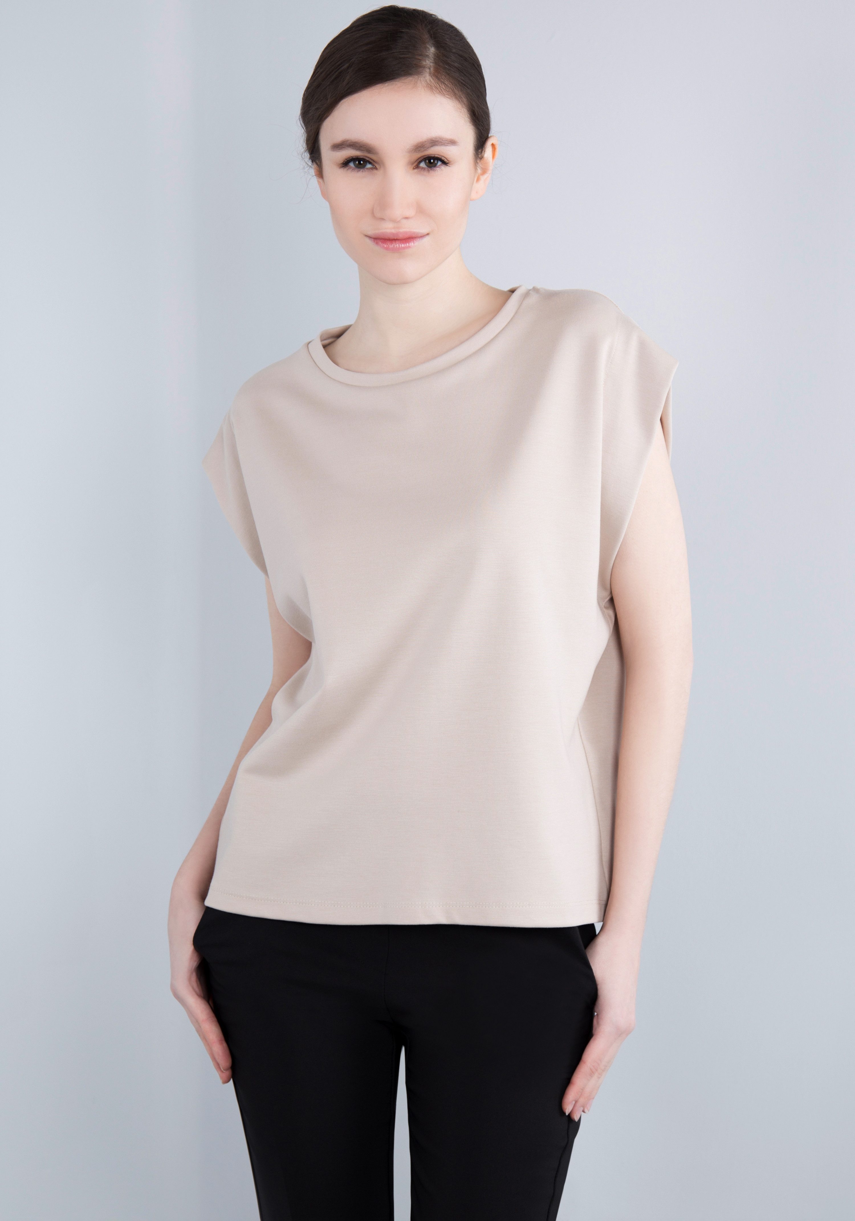 IMPERIAL T-shirt Mouwloos "Punto Milano" shirt met omgeslagen armsgaten