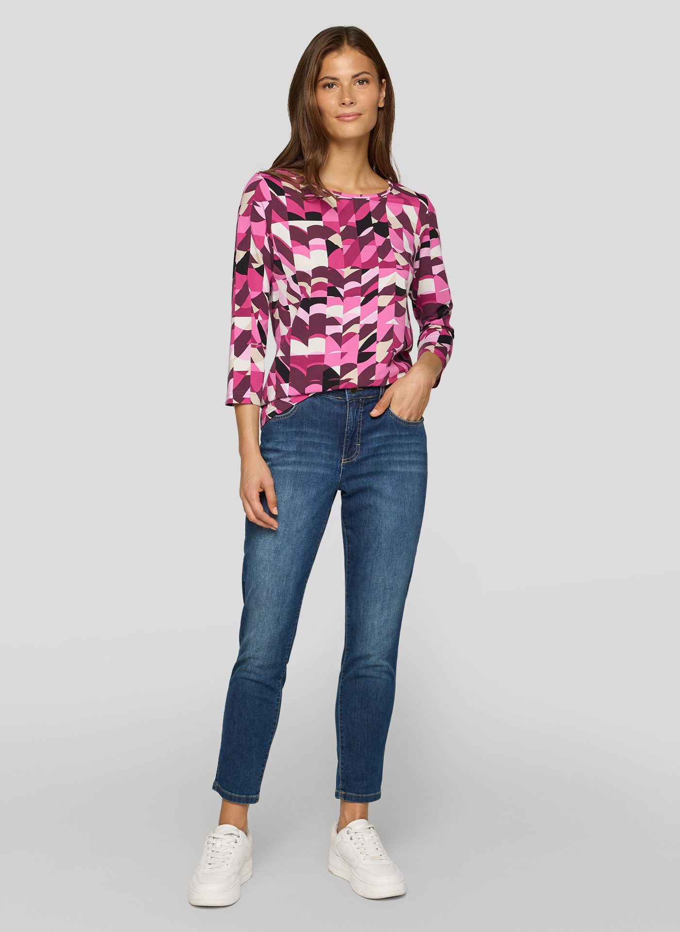 Rabe Shirt met 3/4 mouwen Zomershirt met grafisch patroon