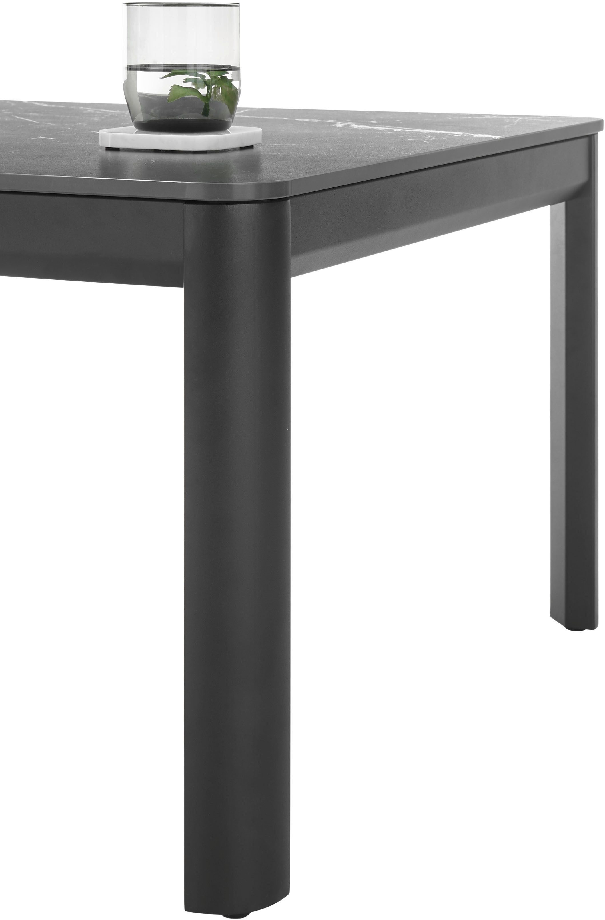 Stolkom Salontafel Lenni salontafel keramiek, zwart gemarmerd BxHxD 120x45x70 cm Keramische oppervlakte zwart gemarmerd, metalen frame mat zwart