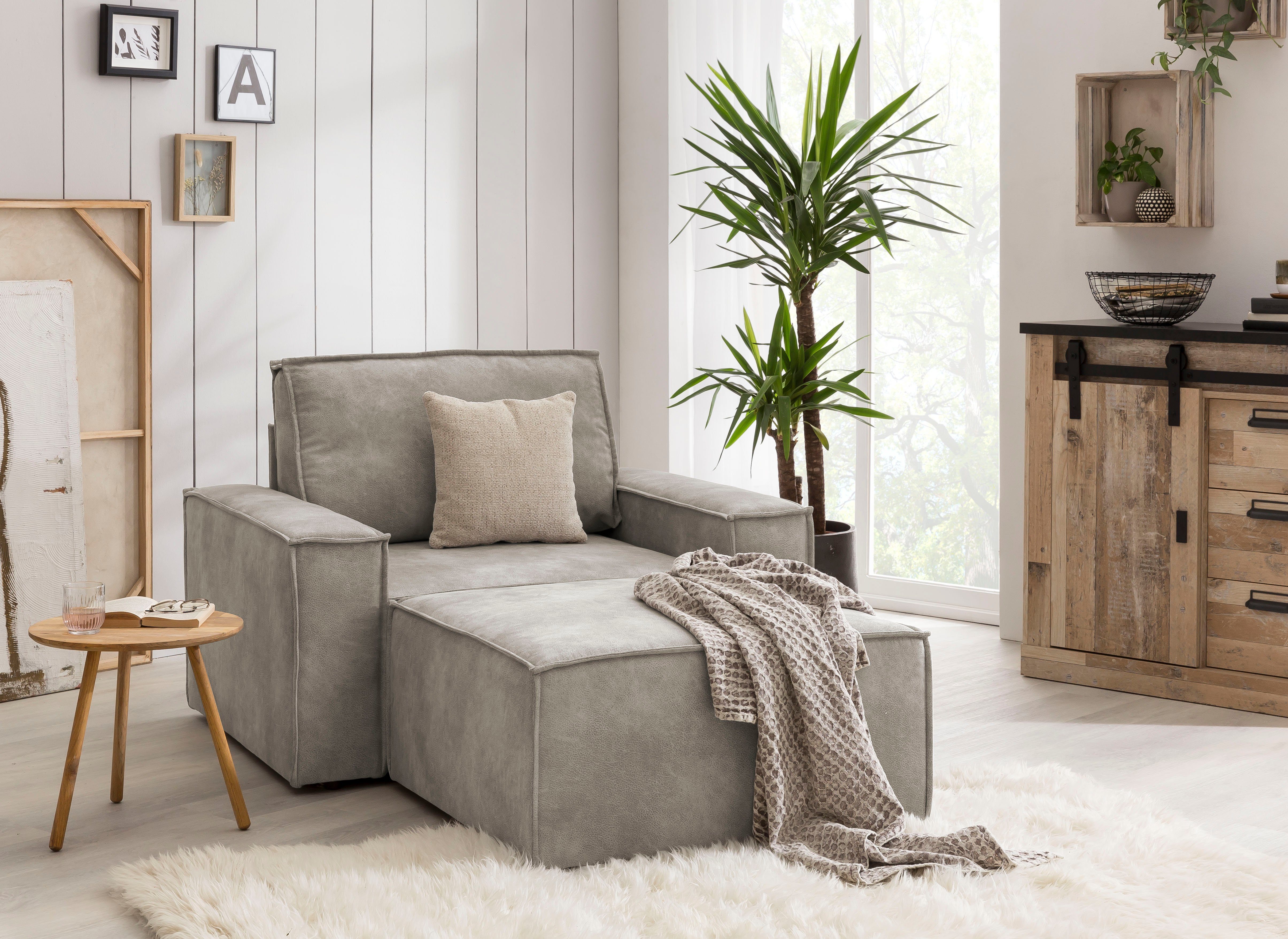 Home affaire Fauteuil Sherwood Loveseat en hocker als set, passend bij de bekleding-serie SHERWOOD