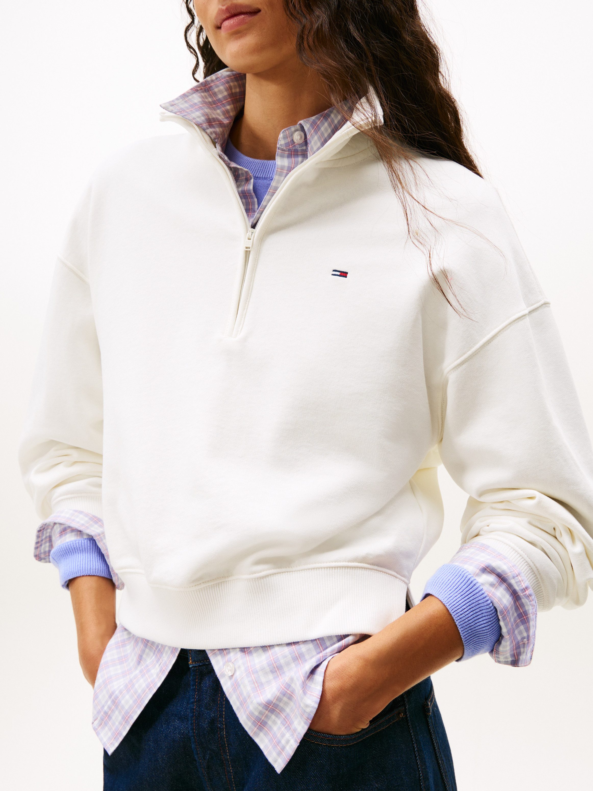 TOMMY JEANS Sweatshirt TJW BXY S-FLAG 1/4 ZIP