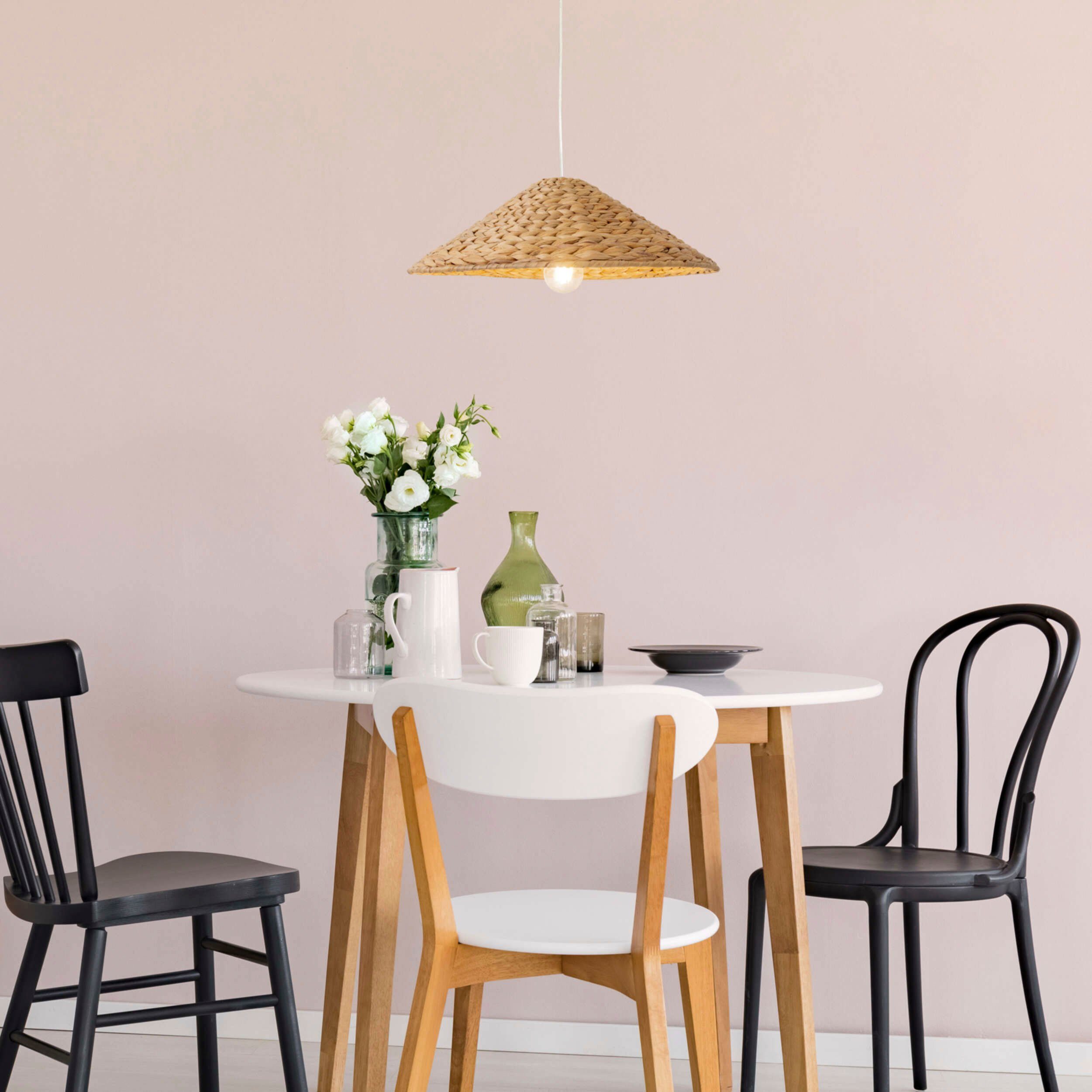 näve Hanglamp Mand Kap van waterhyacintgras, incl. pendel 120 cm, excl. 1xE27 (1 stuk)