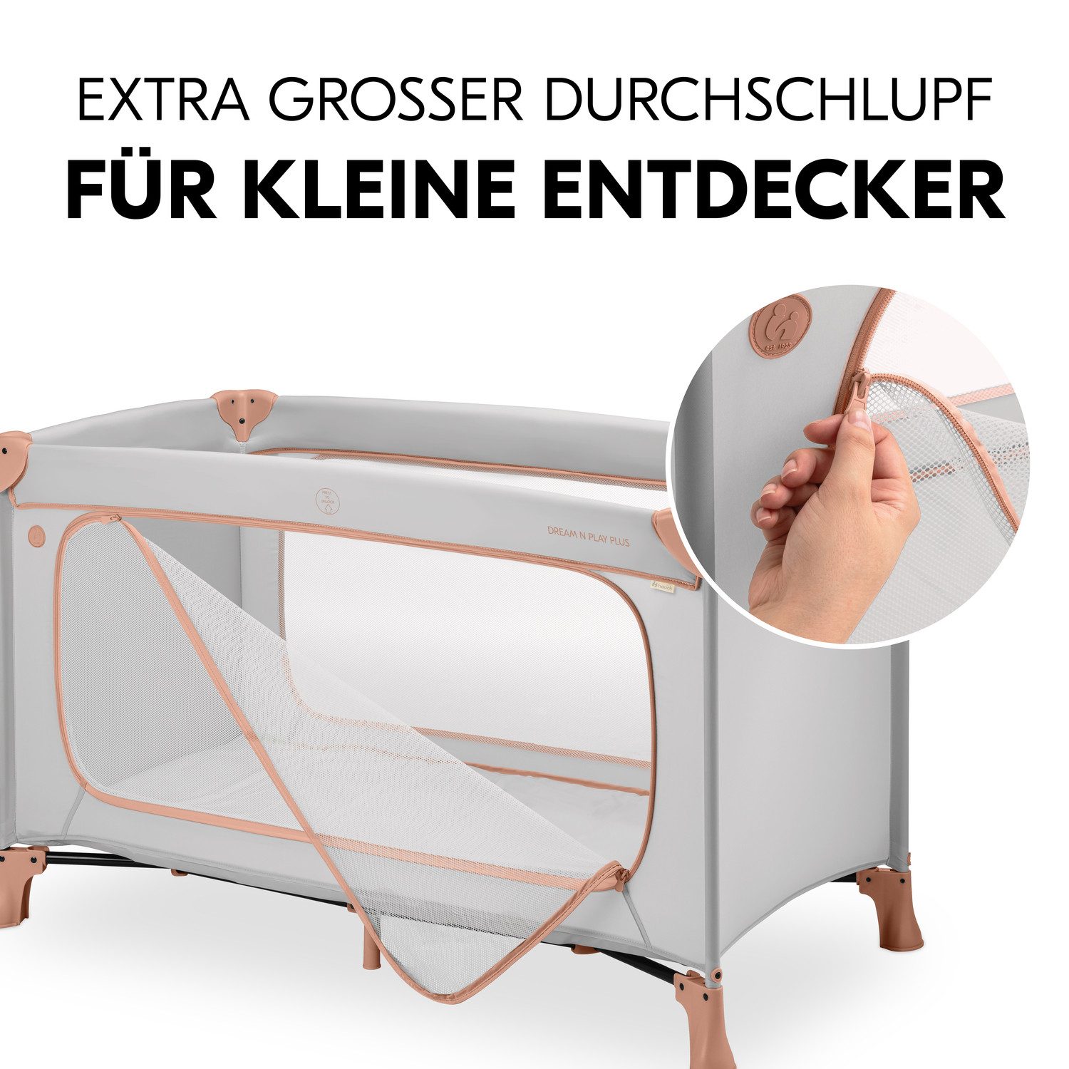 Hauck Baby-campingbed Dream N Play Plus, Dusty Cork