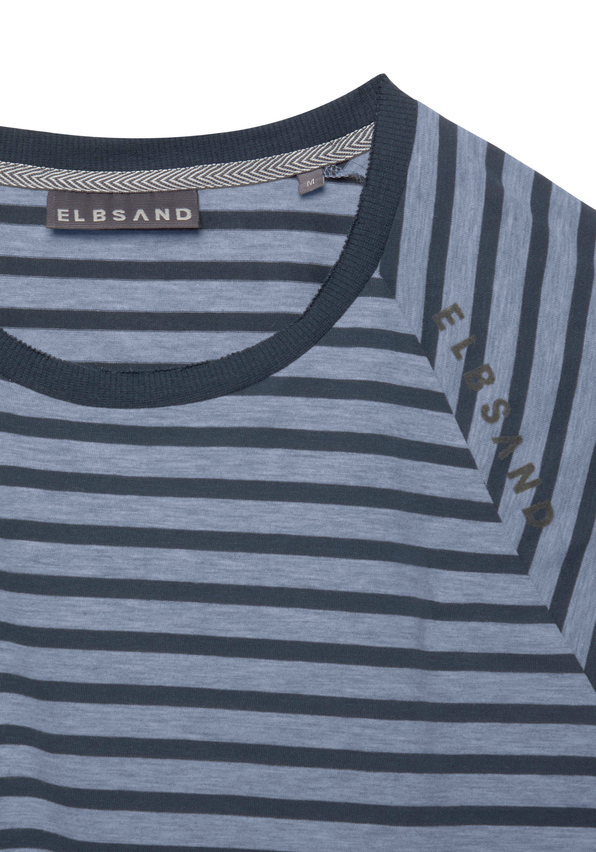 Elbsand Shirt met korte mouwen Caira met strepen, t-shirt van katoenmix, sportief en comfortabel