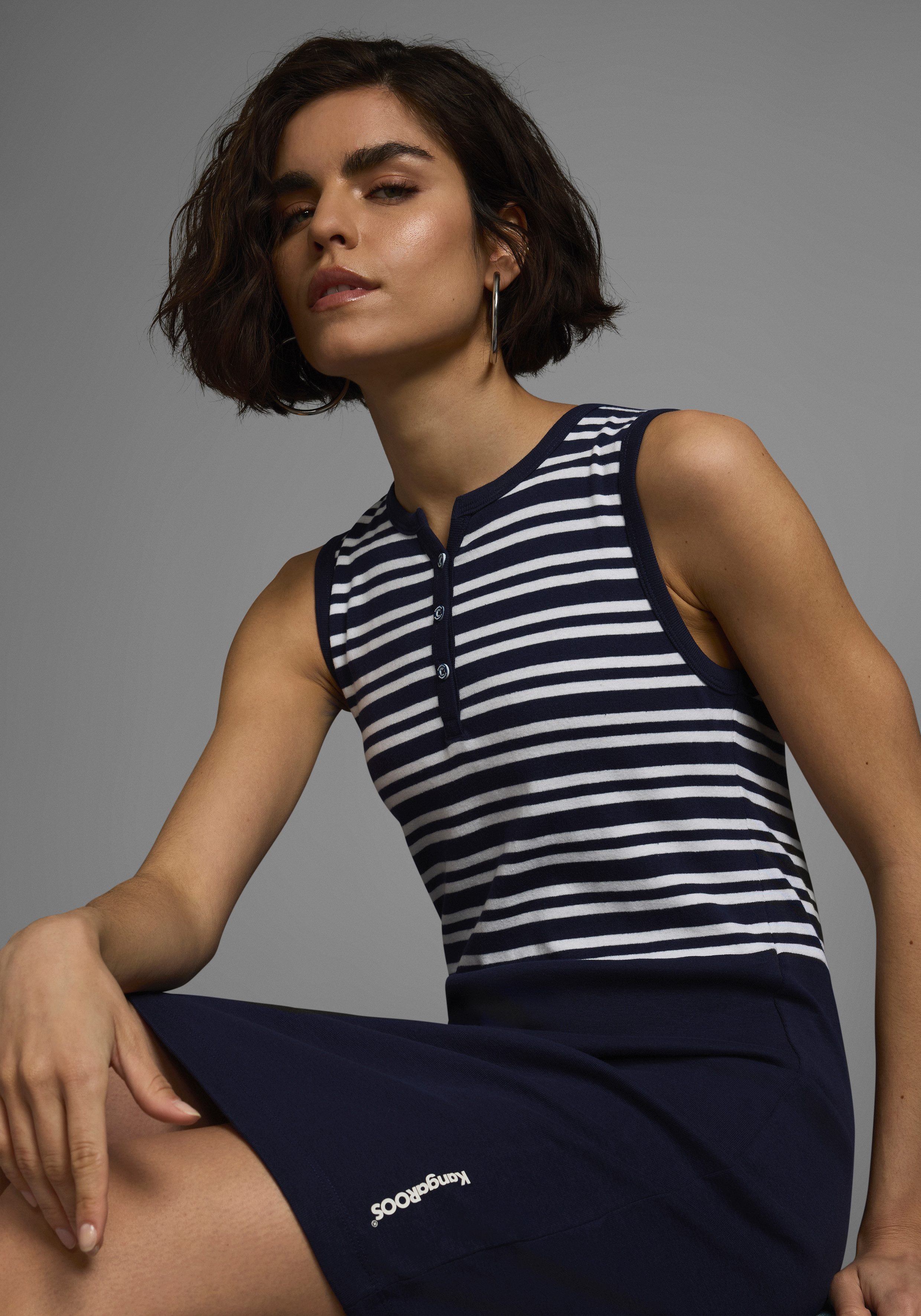 KangaROOS Zomerjurk van ribstof, mini-lengte