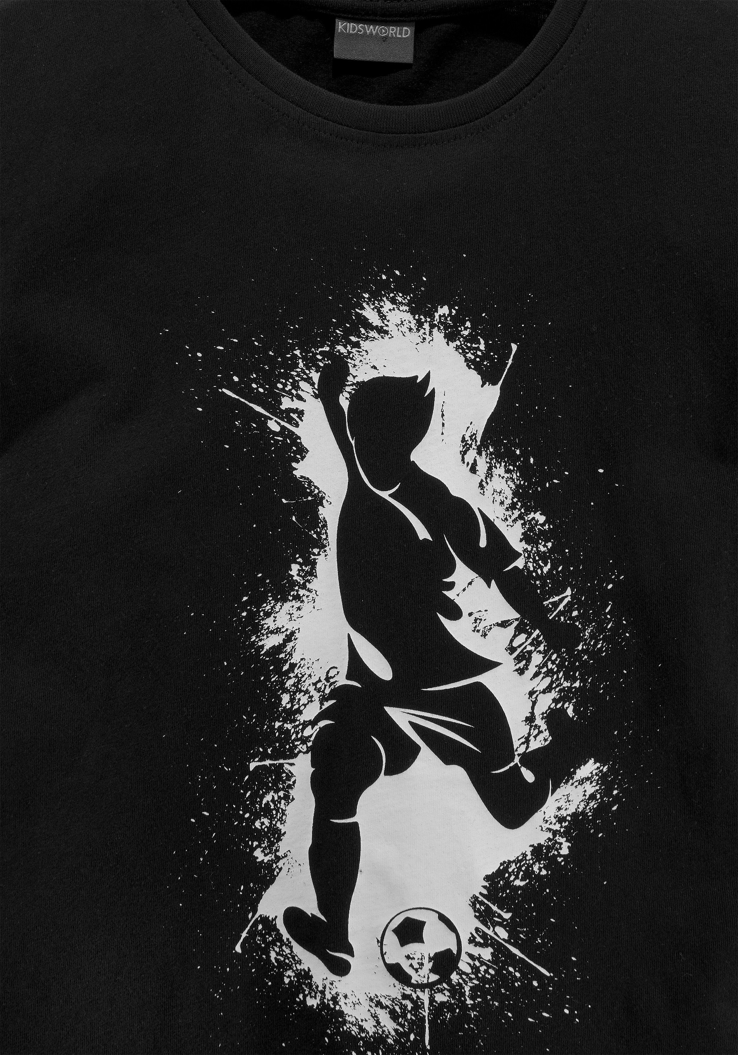 KIDSWORLD T-shirt Met casual VOETBAL-print Korte mouwen, basic pasvorm, met stijlvolle print, ronde hals