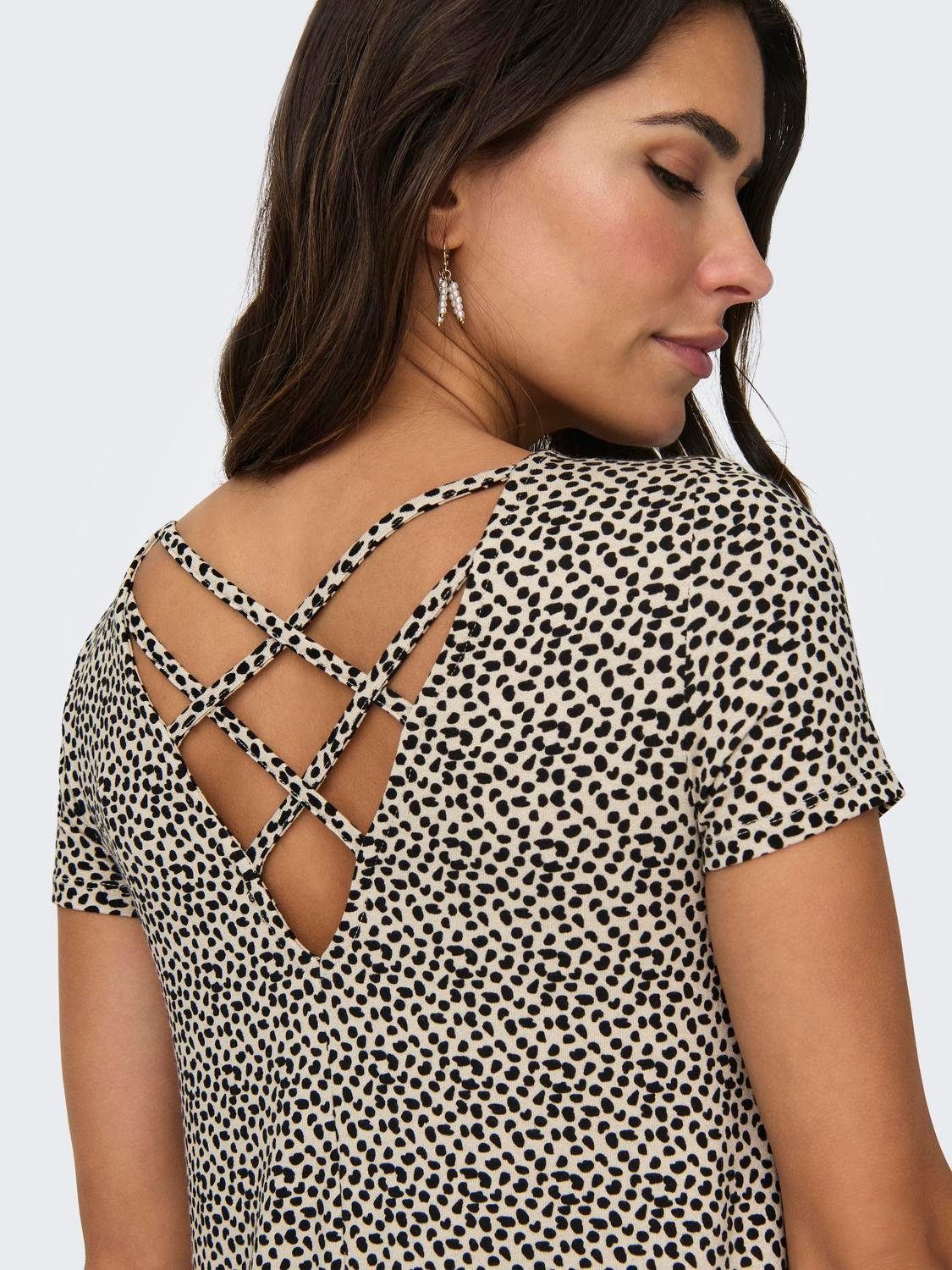Only Mini-jurk ONLBERA BACK LACE UP S/S DRESS JRS NOOS