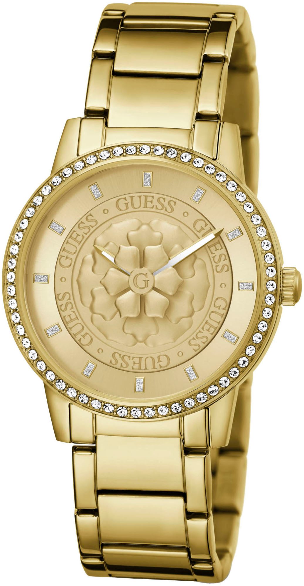 Guess Kwartshorloge Petal Horloge, dameshorloge, kristallen, mineraalglas, stalen band