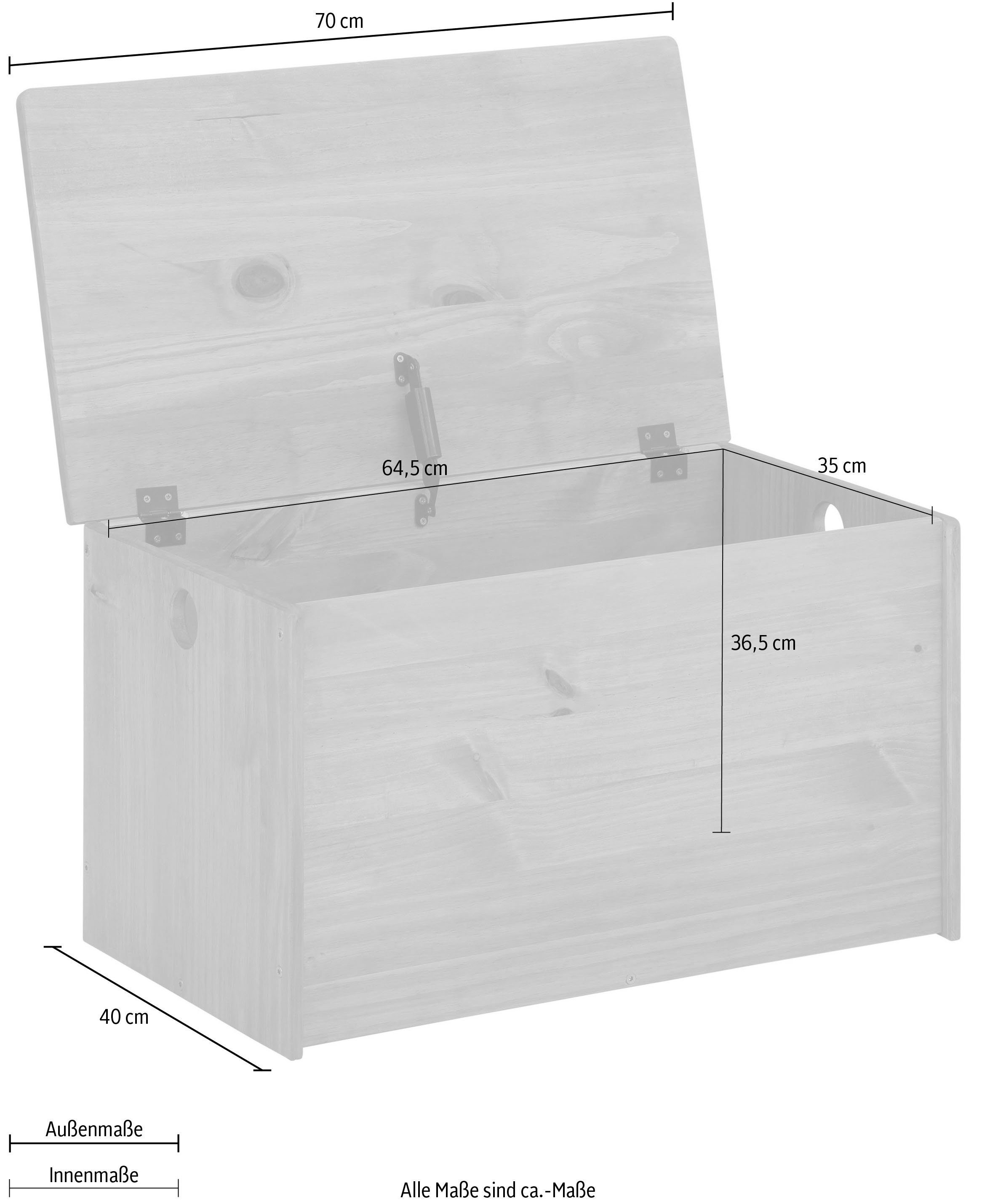 Lüttenhütt Dekenkist Alpi Grenenhout, deksel, verschillende kleurvarianten, hoogte 40 cm (1 stuk)